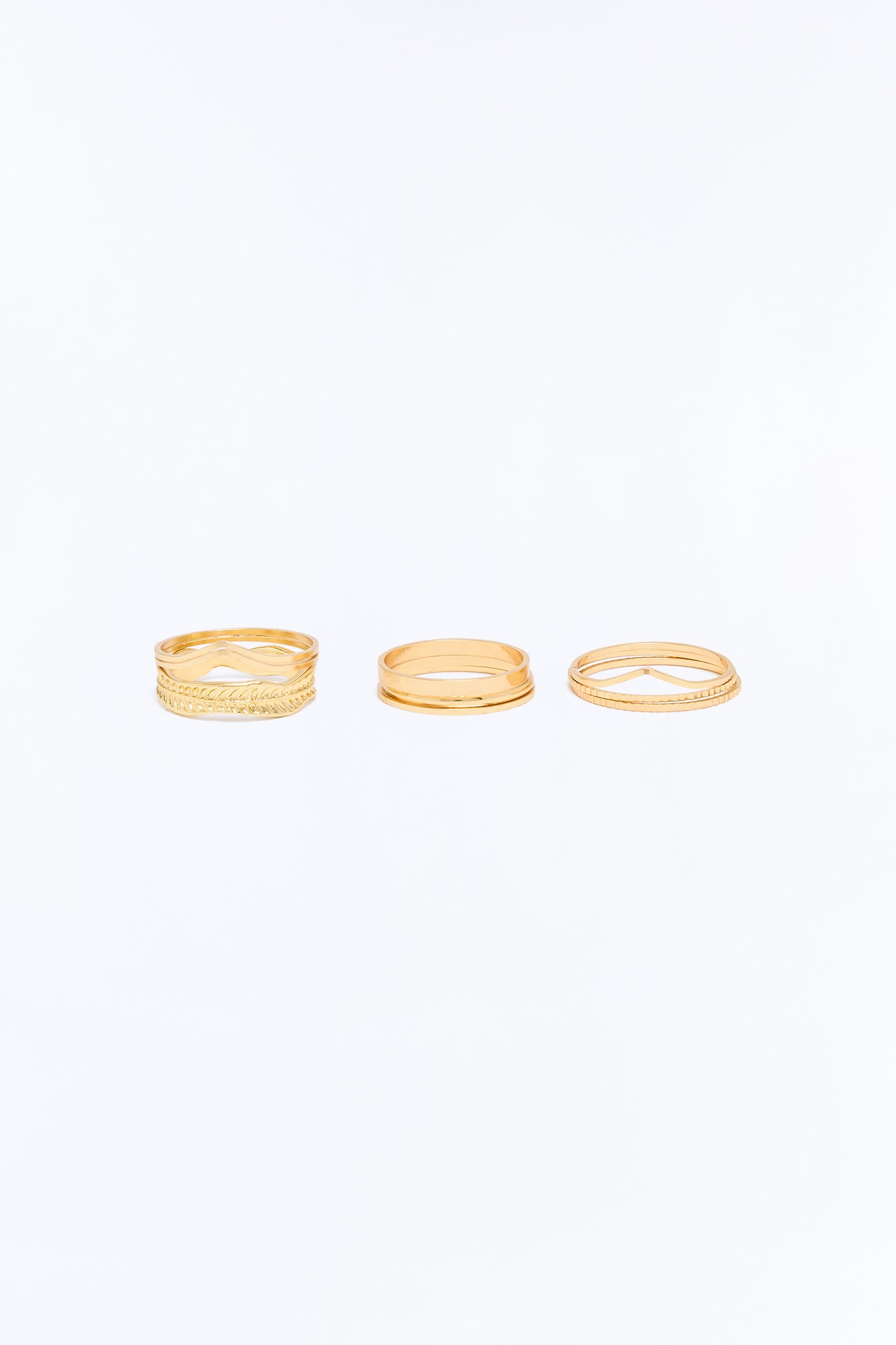 Tea Leaf Ring Set - Gold