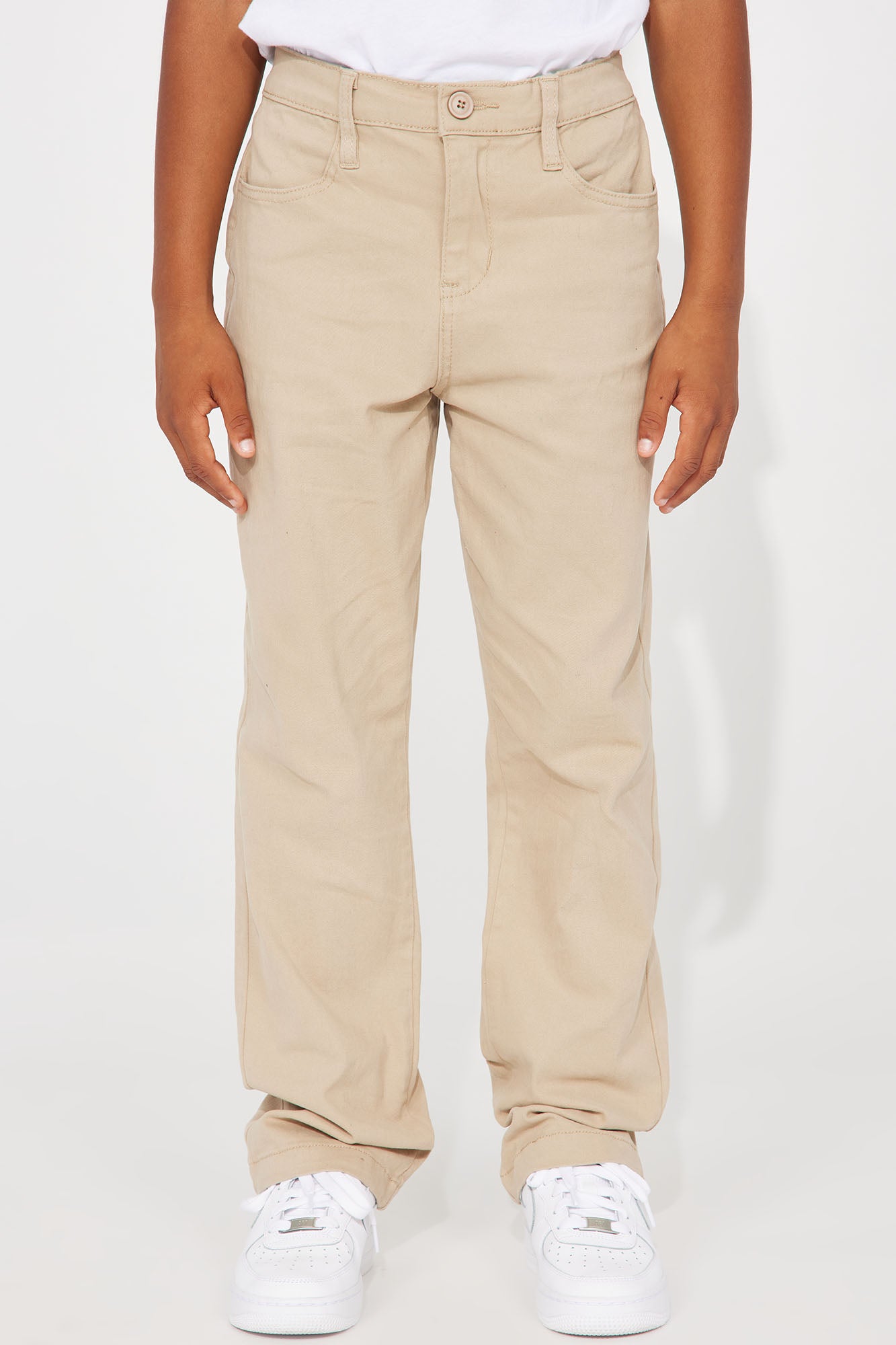 Mini Uniform Straight Leg Pants - Khaki