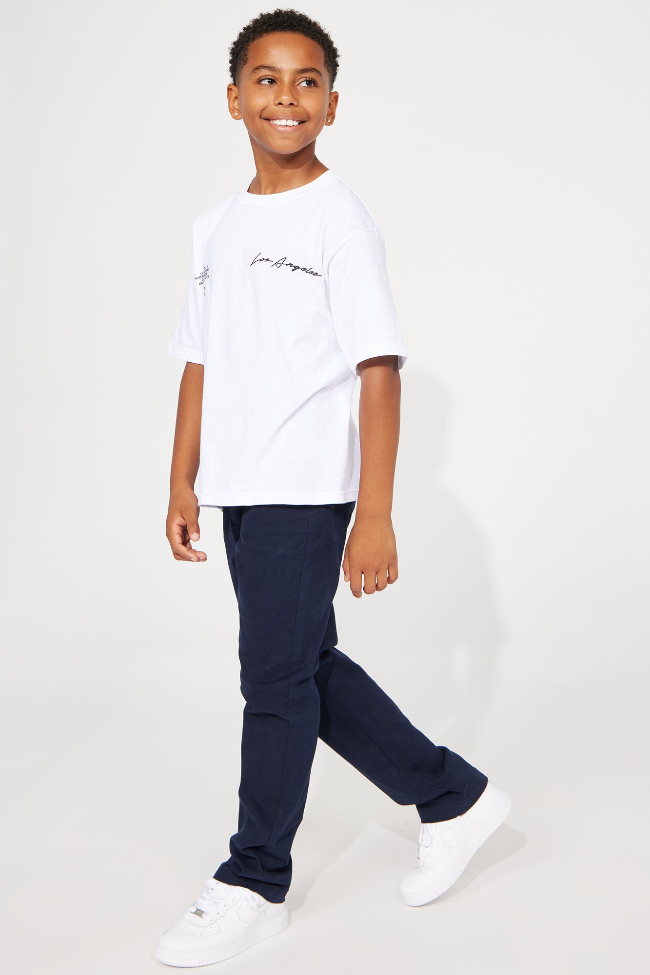 Mini Uniform Straight Leg Pants - Navy
