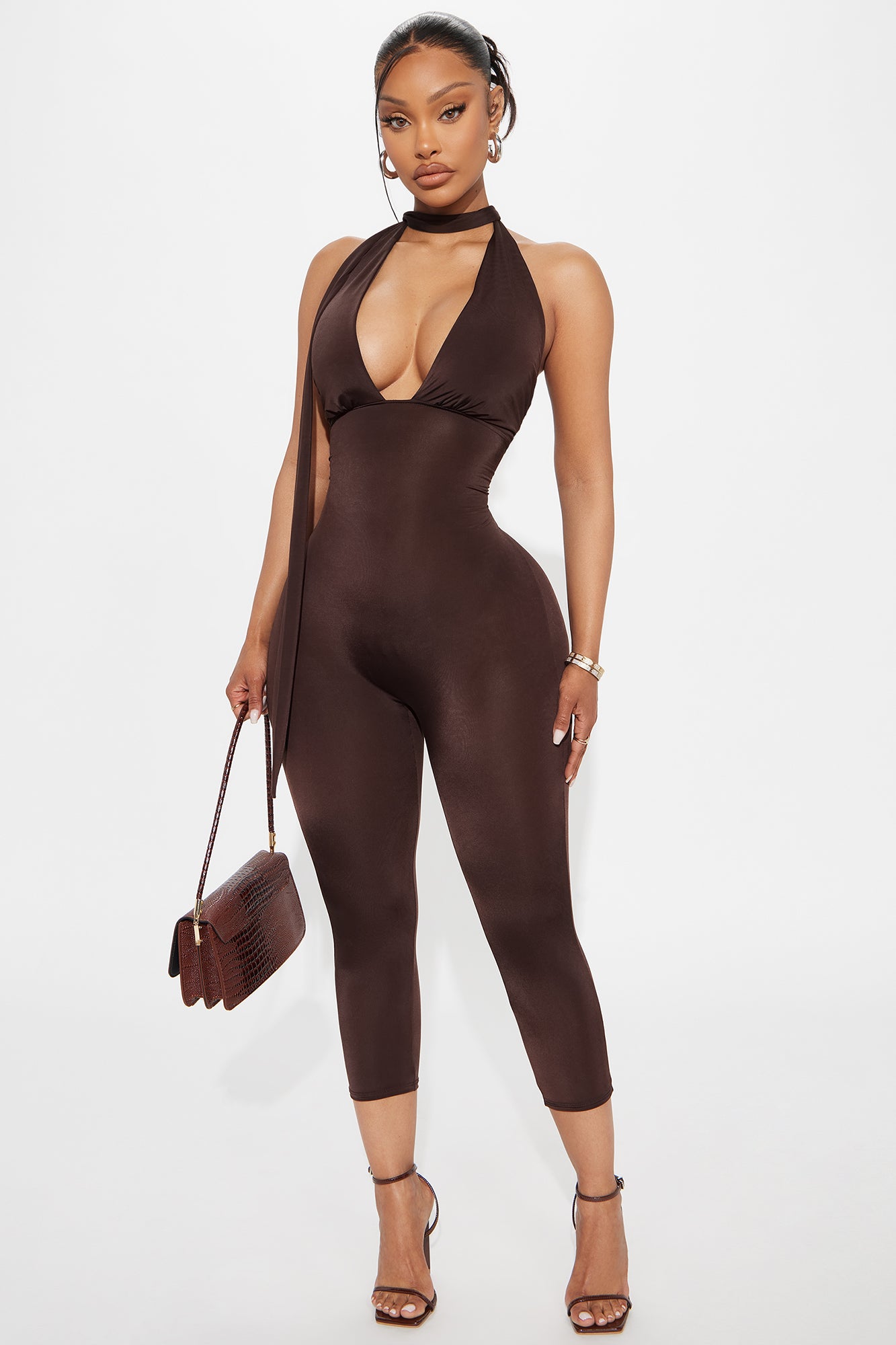 Arlene Capri Jumpsuit - Brown