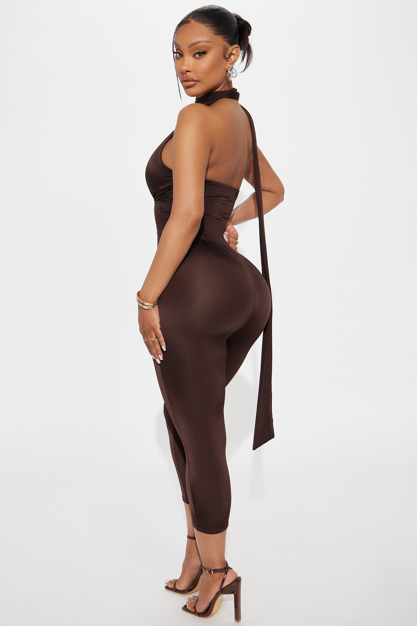 Arlene Capri Jumpsuit - Brown