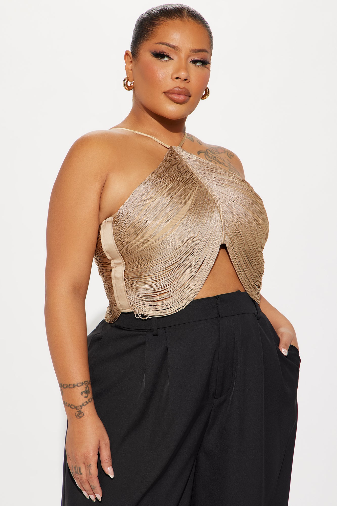 Francesca Fringe Top - Gold