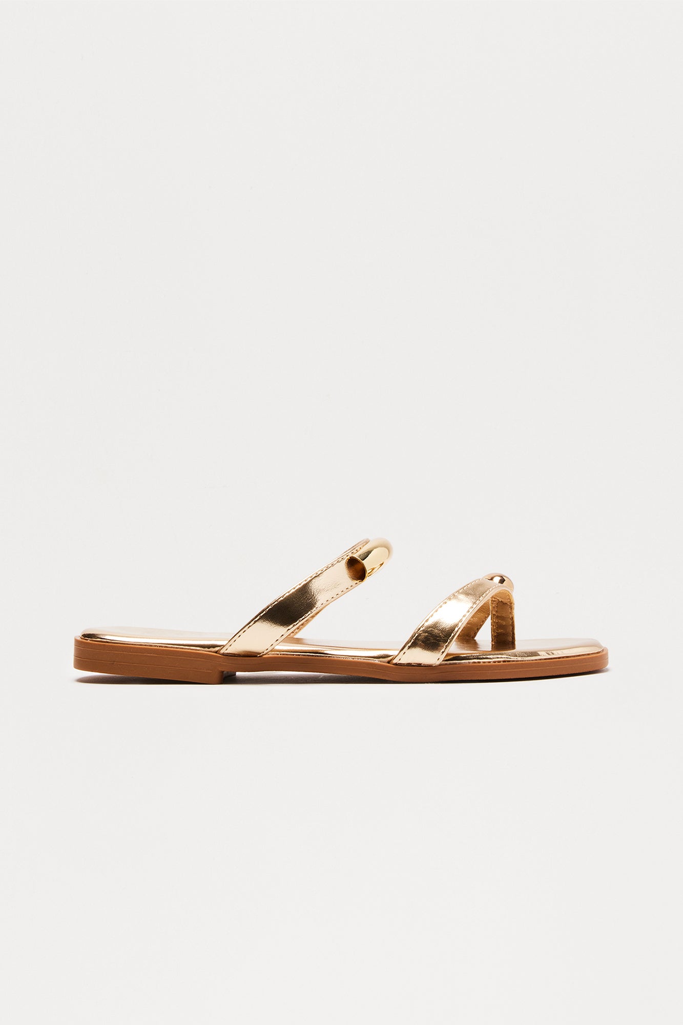 Shore Toe Ring Flip Flops - Gold