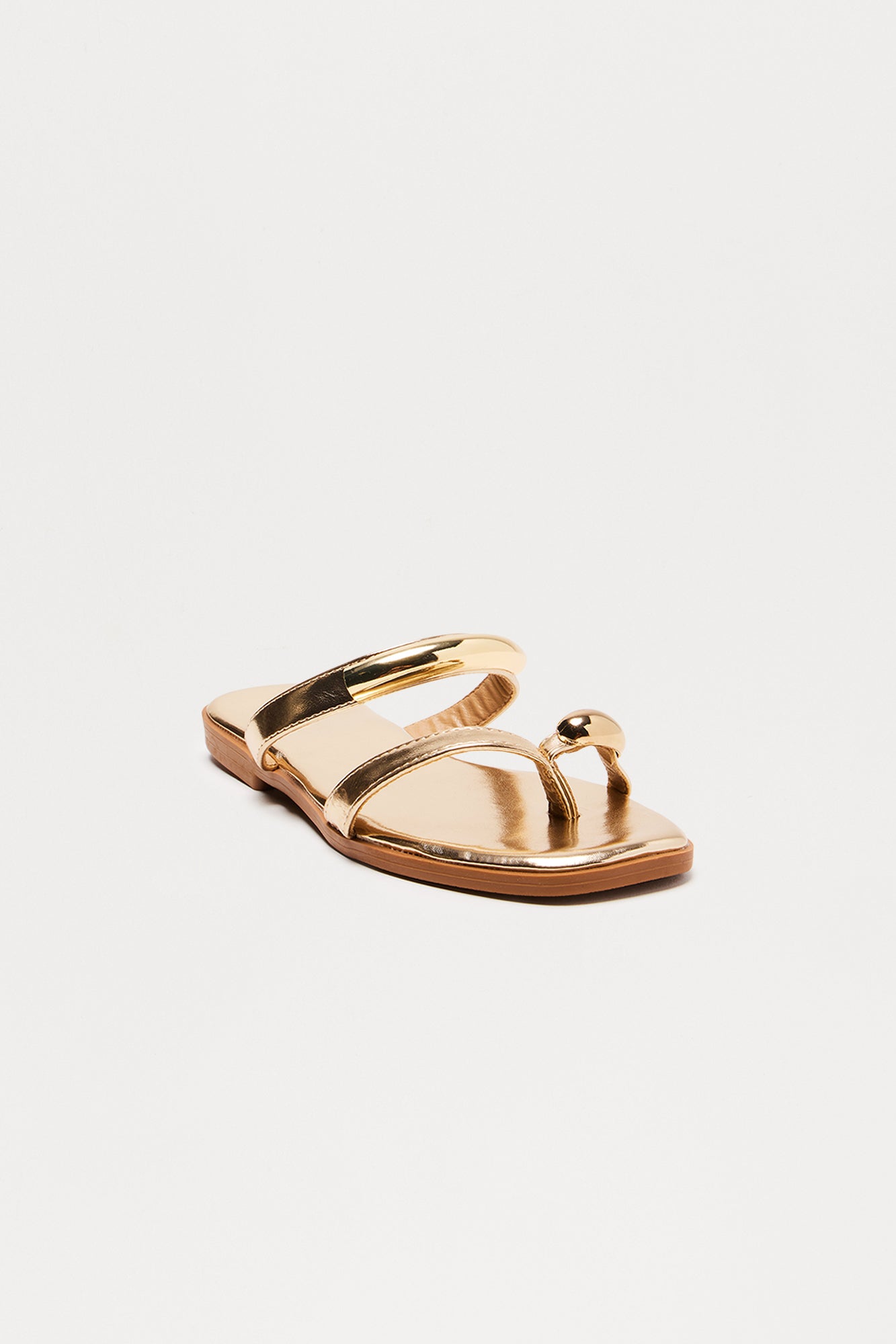 Shore Toe Ring Flip Flops - Gold