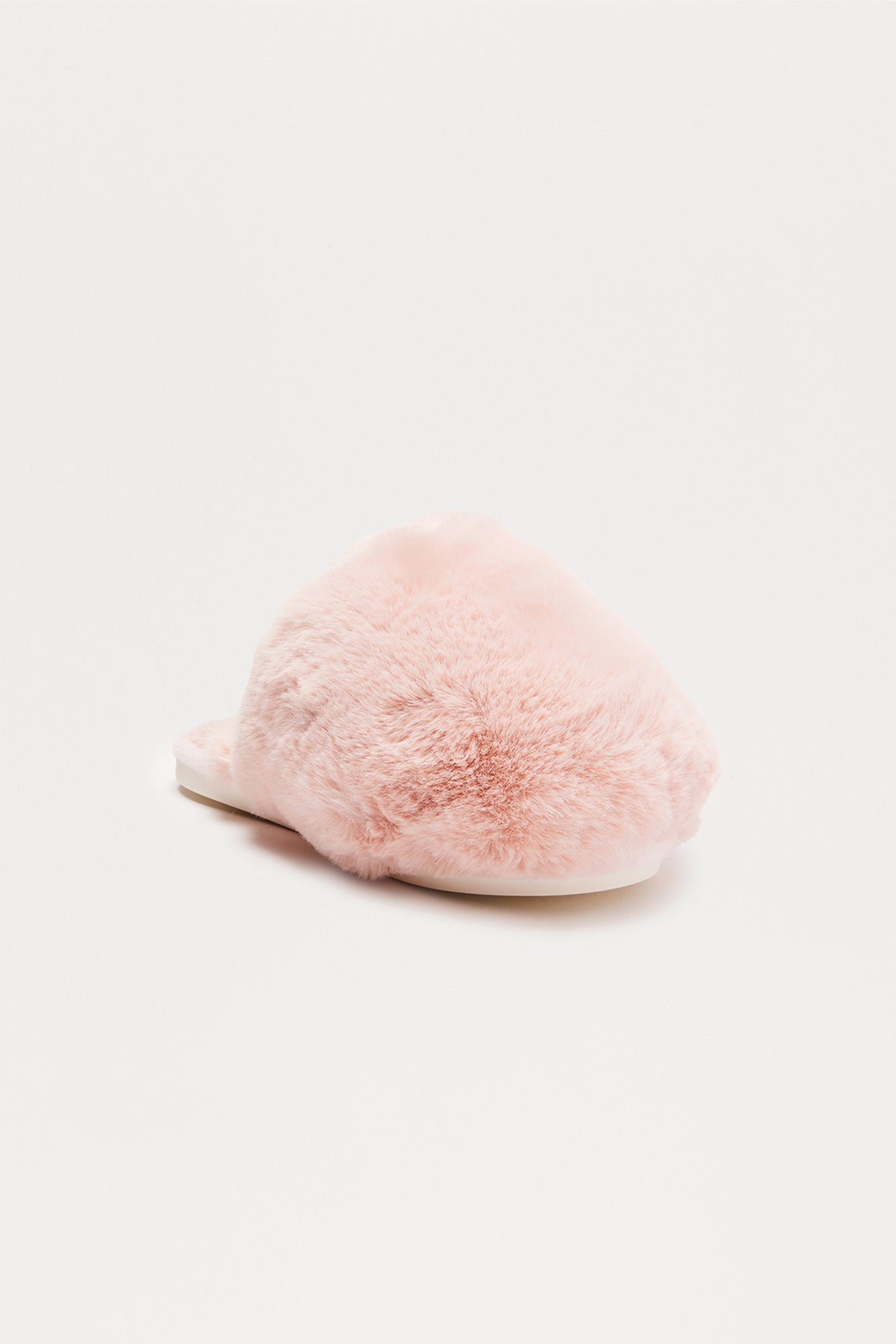 Fluff Faux Fur Slippers - Pink