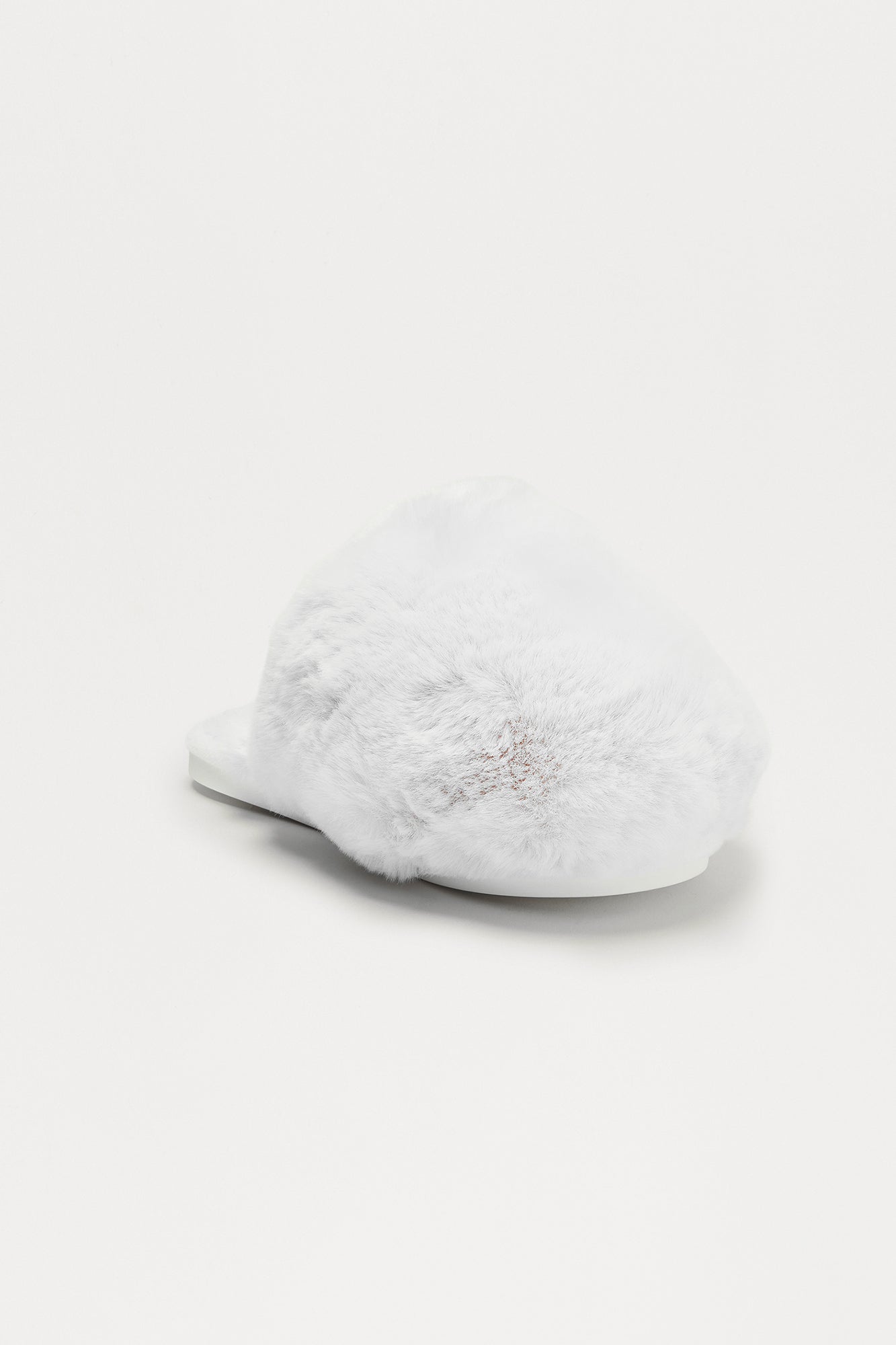 Fluff Faux Fur Slippers - White