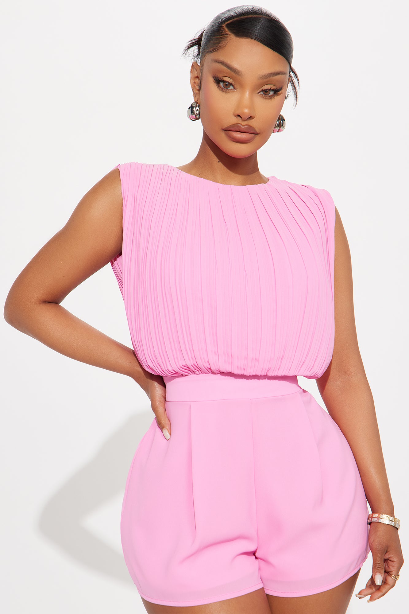Florentine Chiffon Romper - Pink