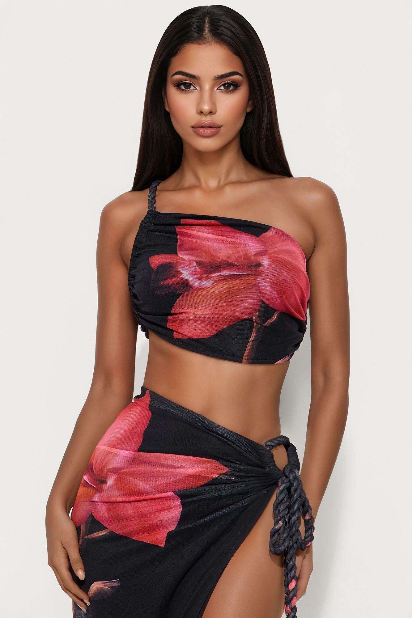 Cabana Chic Mesh Backless Maxi Skirt Set - Black/combo