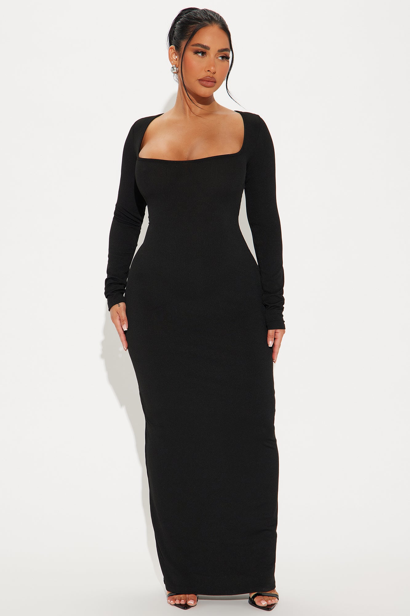 Brooklyn Long Sleeve Maxi Dress - Black