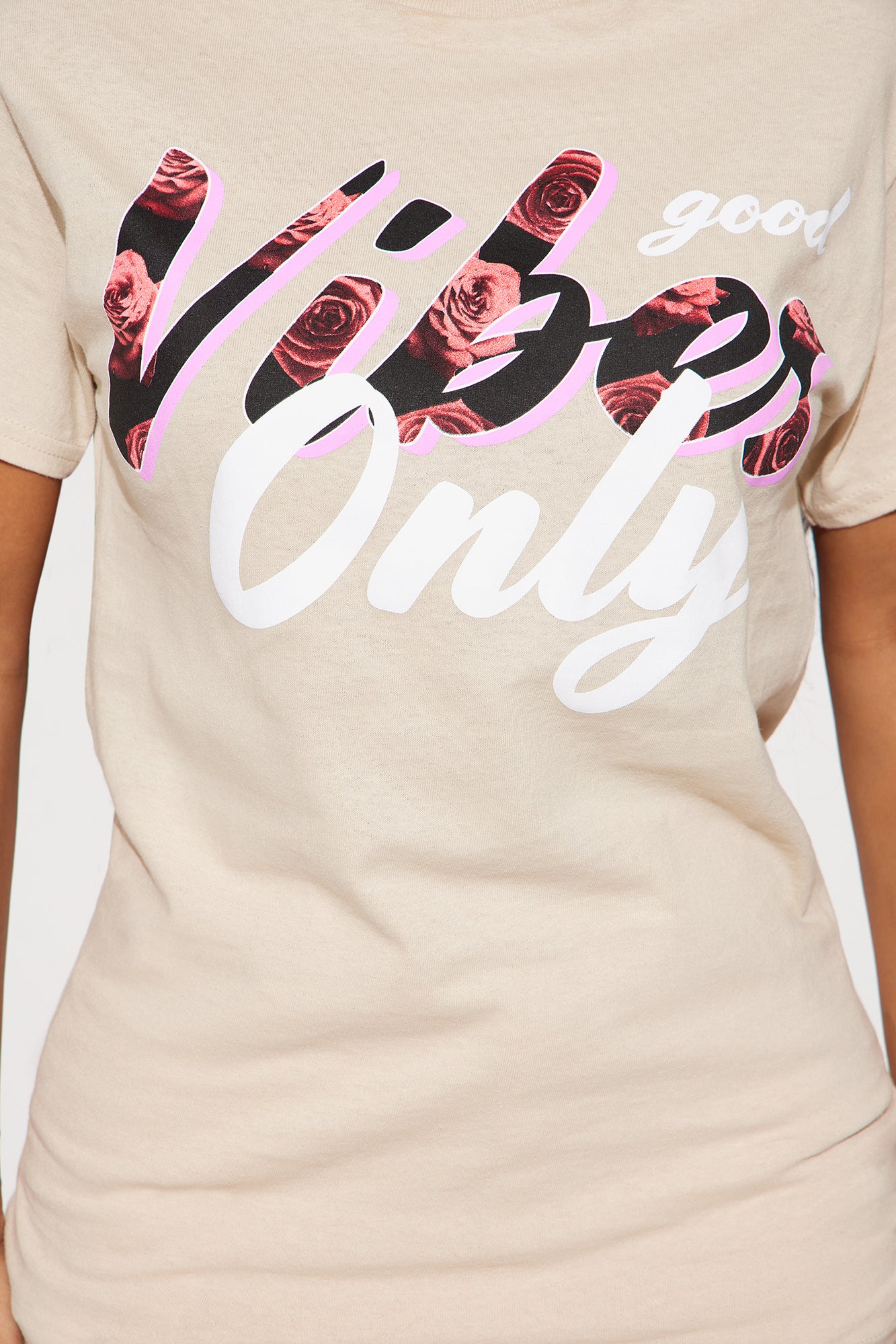 Good Vibes Only Graphic Tee - Sand