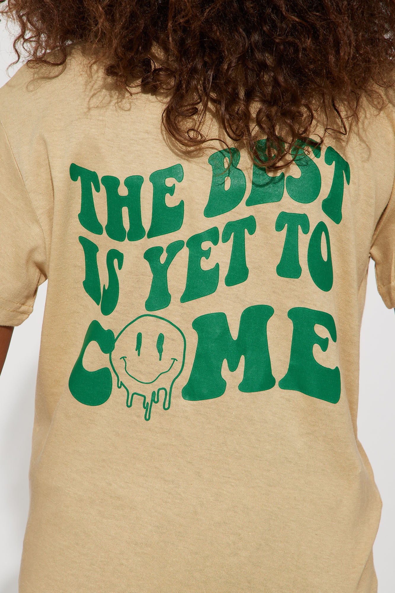Mini The Best Is Yet To Come Front/Back Screen Tee - Khaki/combo