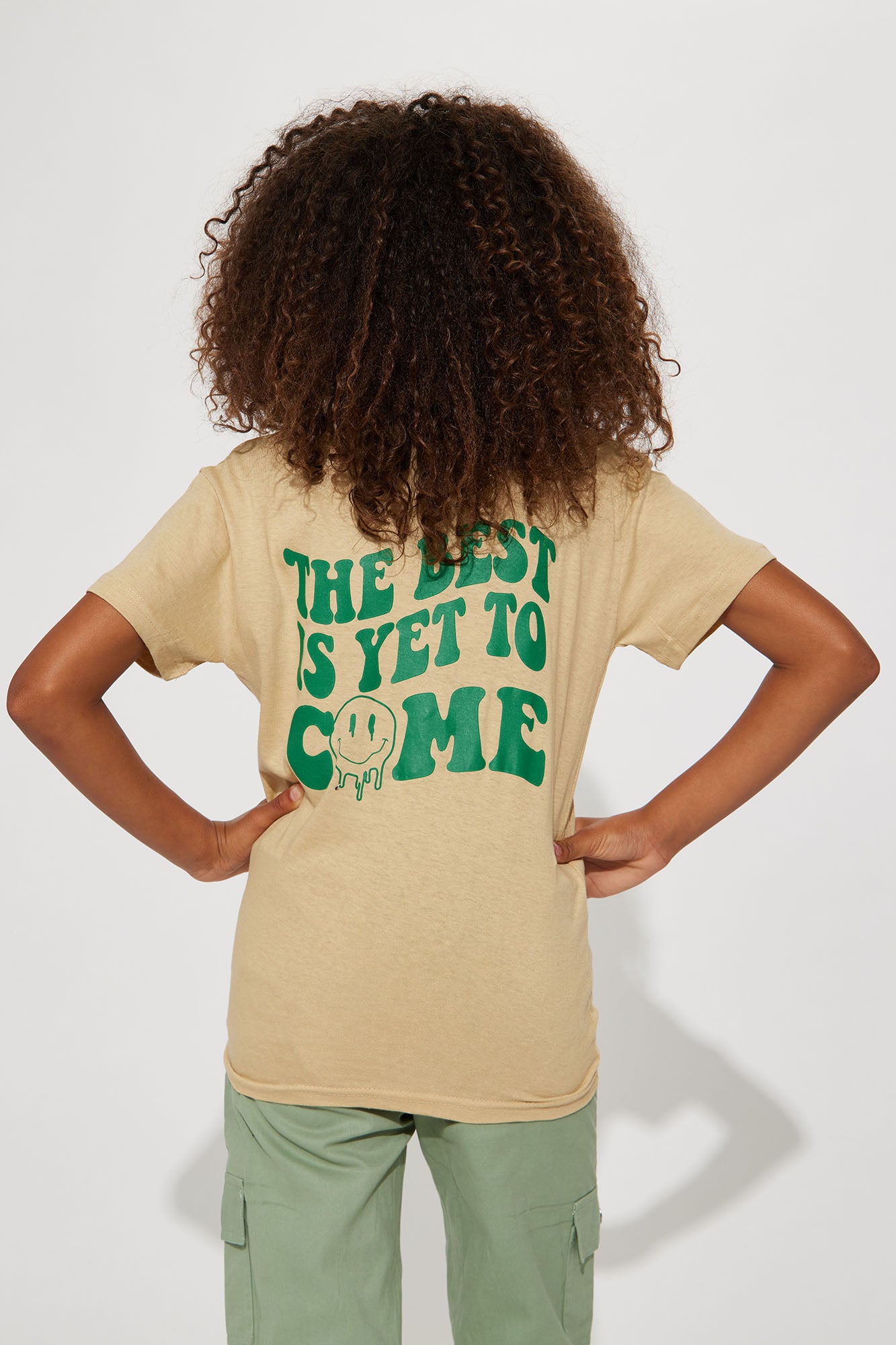 Mini The Best Is Yet To Come Front/Back Screen Tee - Khaki/combo