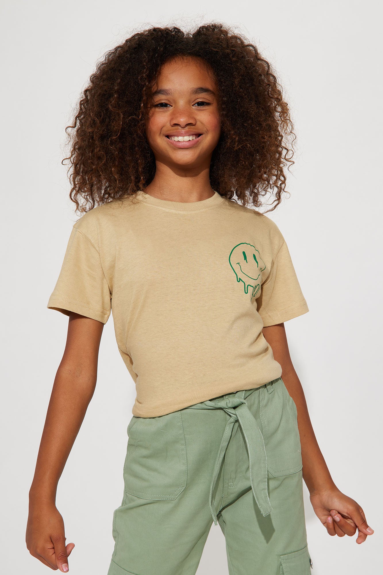 Mini The Best Is Yet To Come Front/Back Screen Tee - Khaki/combo
