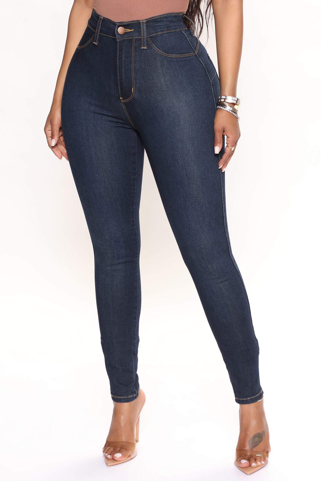 Classic Beauty Booty Lifter Skinny Jeans - Dark Denim
