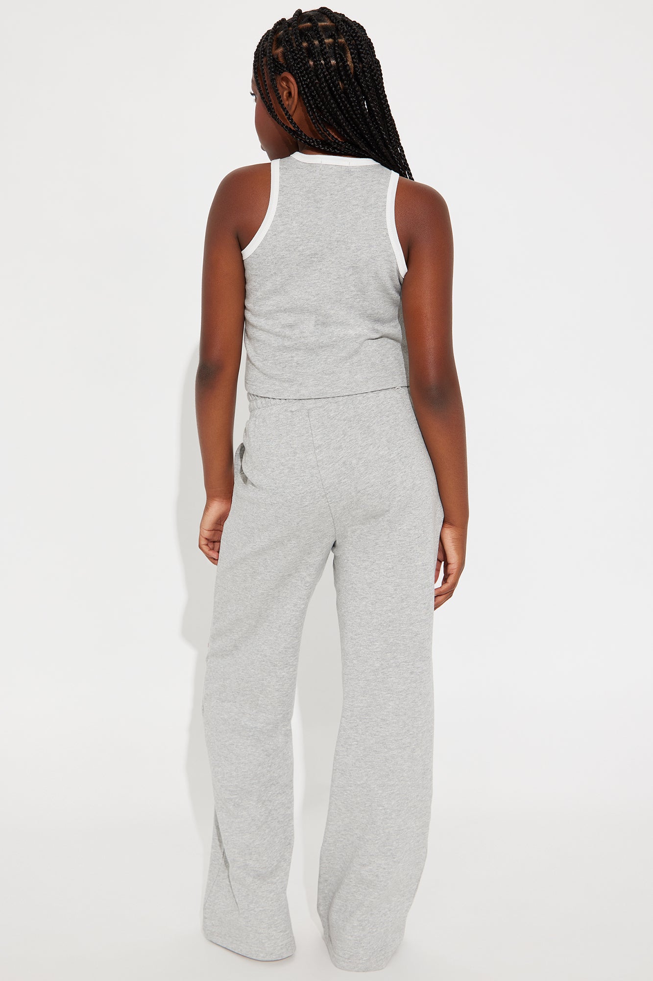 Mini Varsity Babe Pant Set - Heather Grey