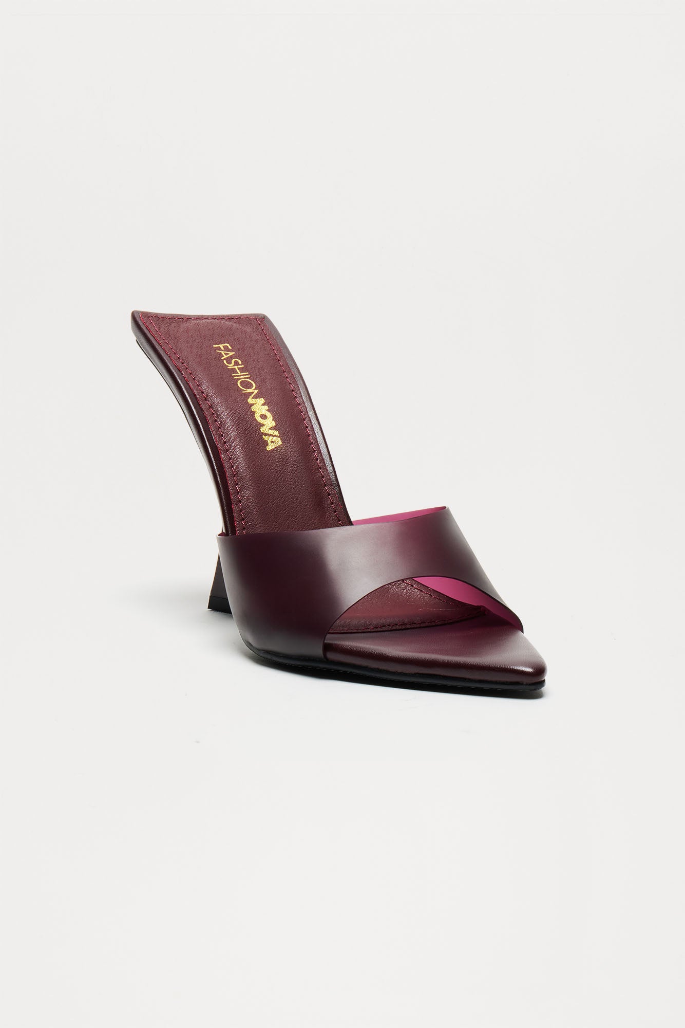 Naomi Pointed Toe Mules - Burgundy