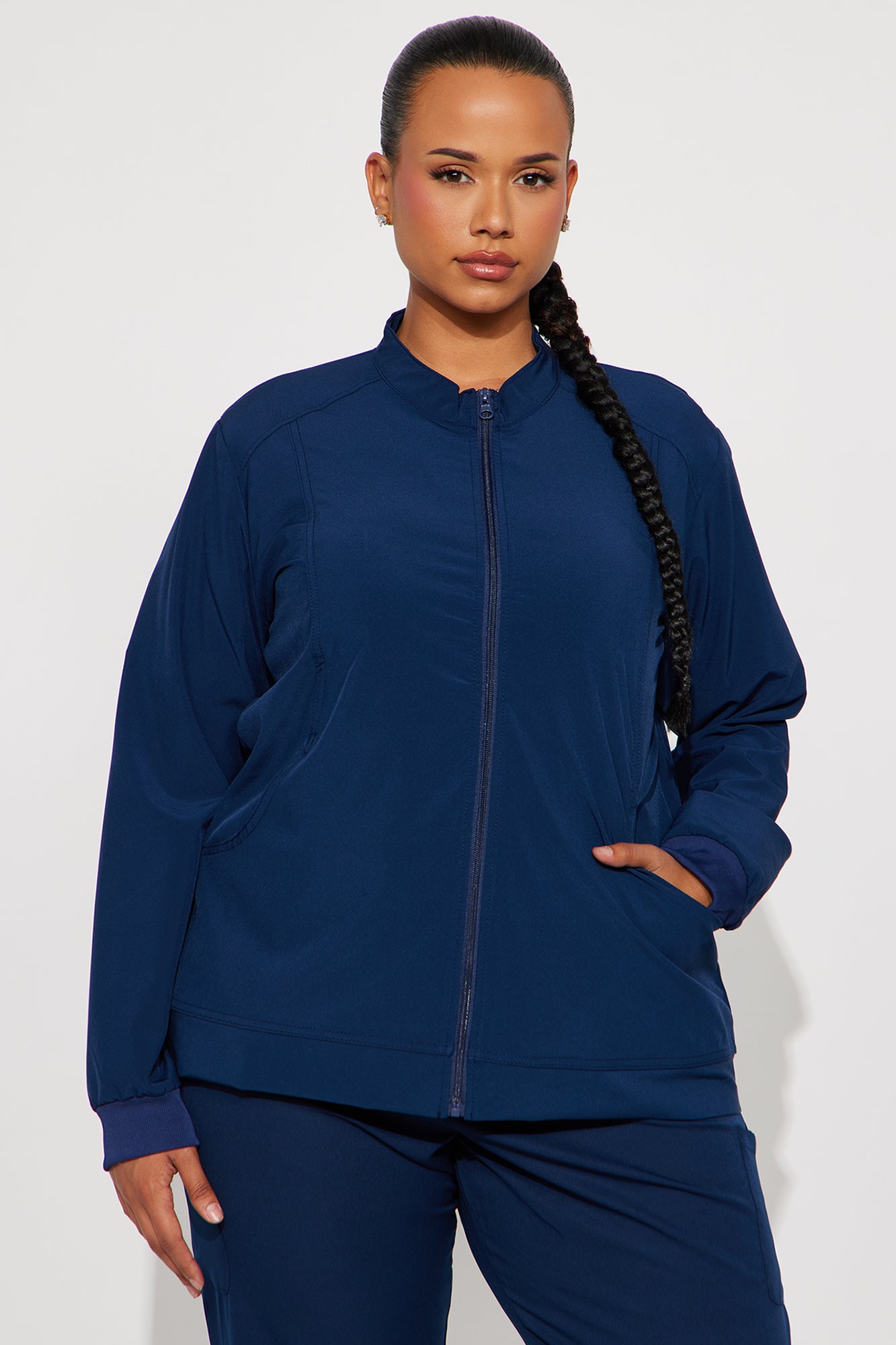 On The Daily Scrub Uniform Zip Up Jacket - Navy