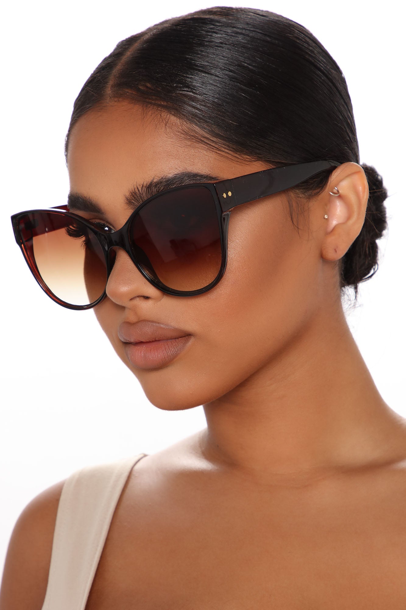 Not Worried Cat Eye Sunglasses - Brown