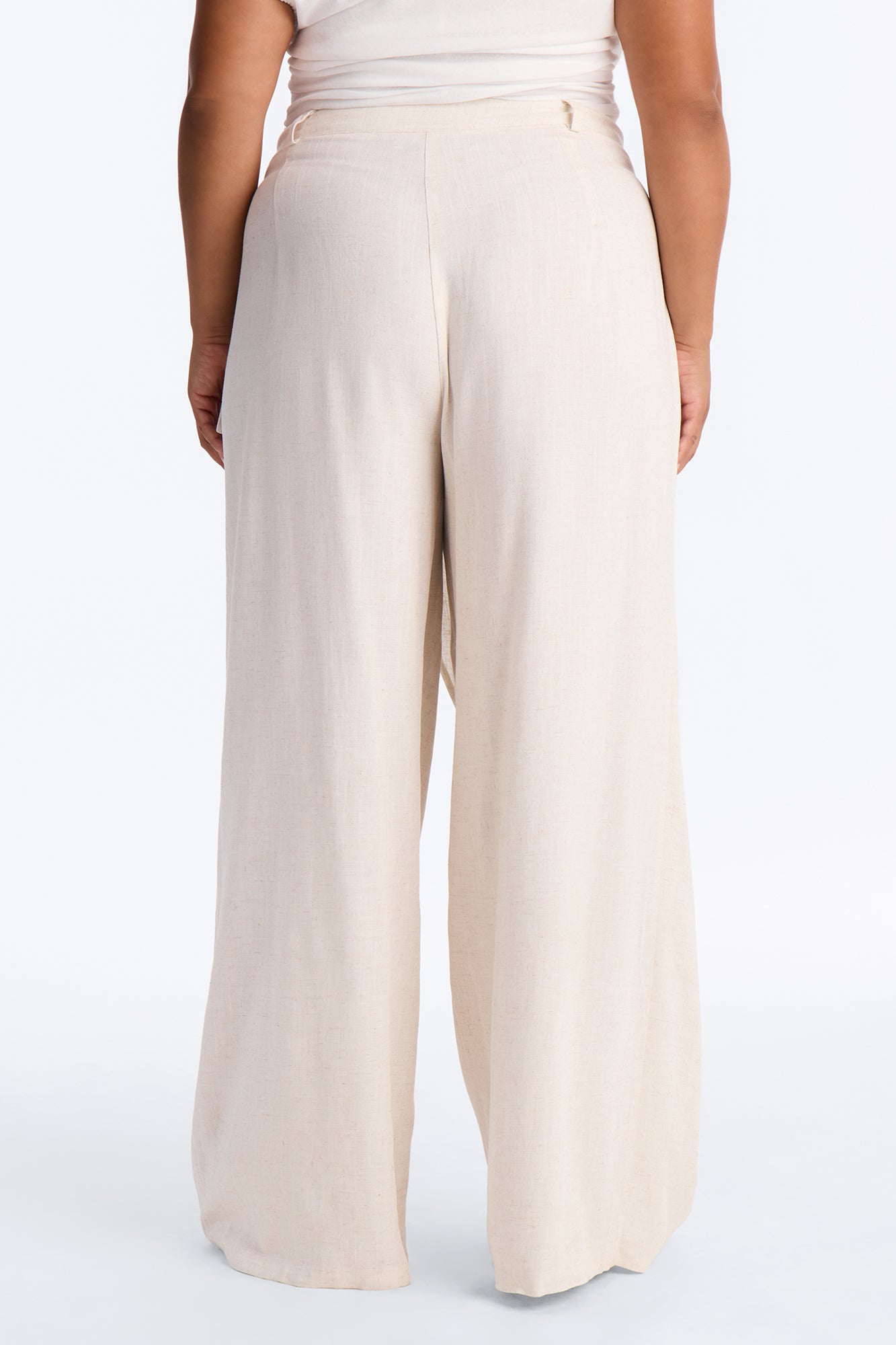 Tailored Touch Wrap Front Linen Trouser - Natural