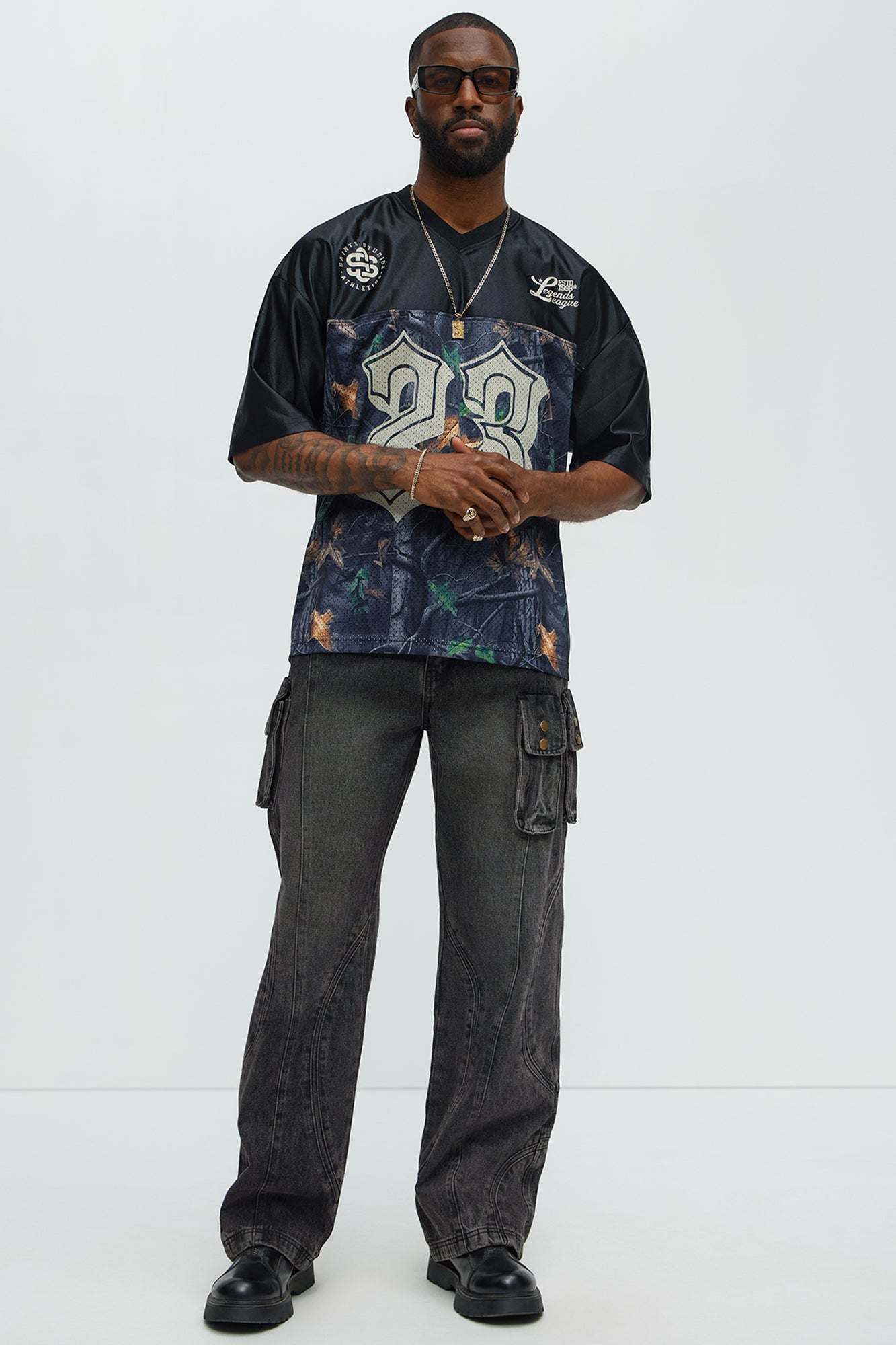 Saints Camo Short Sleeve Jersey - Black