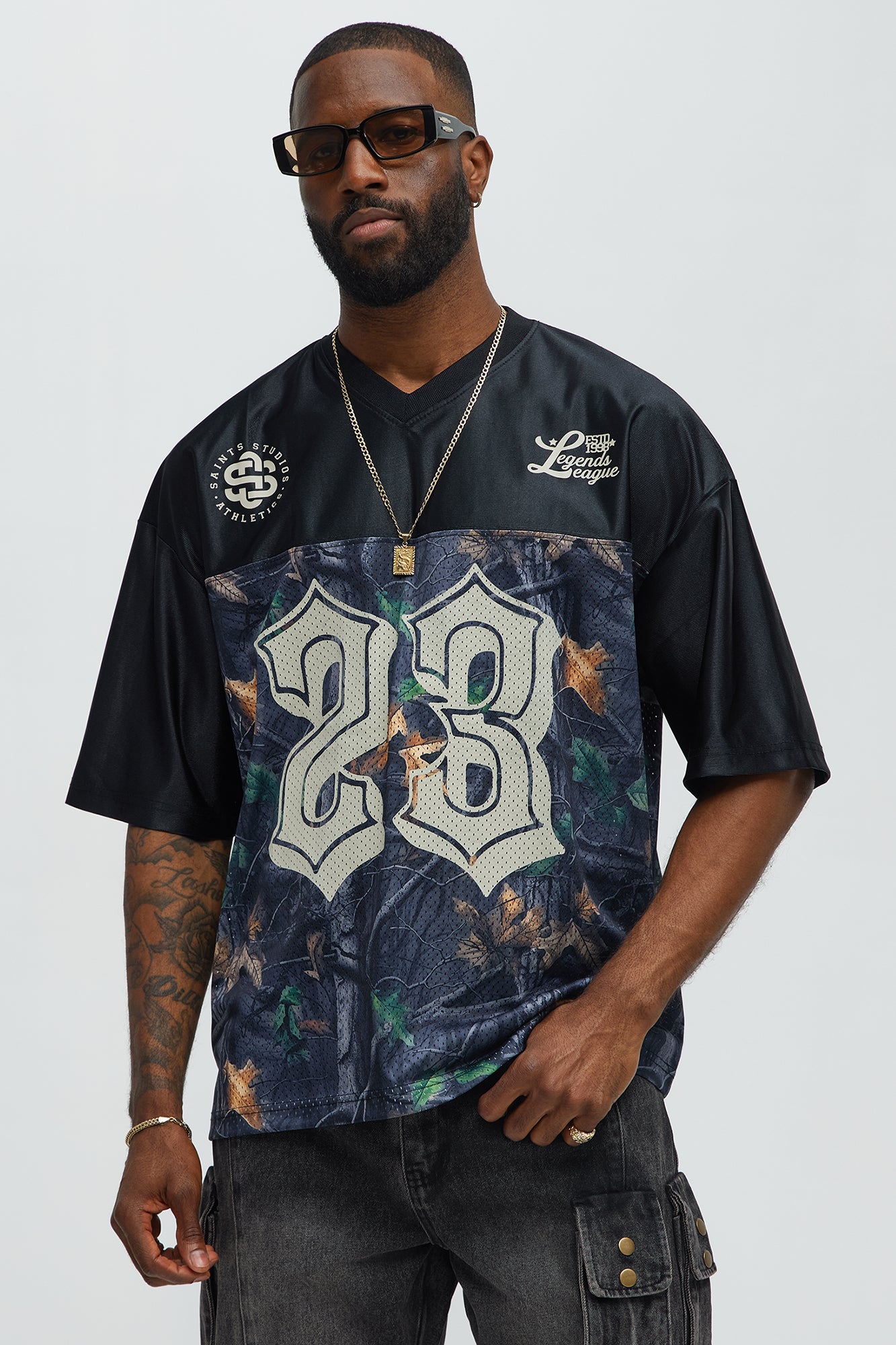 Saints Camo Short Sleeve Jersey - Black