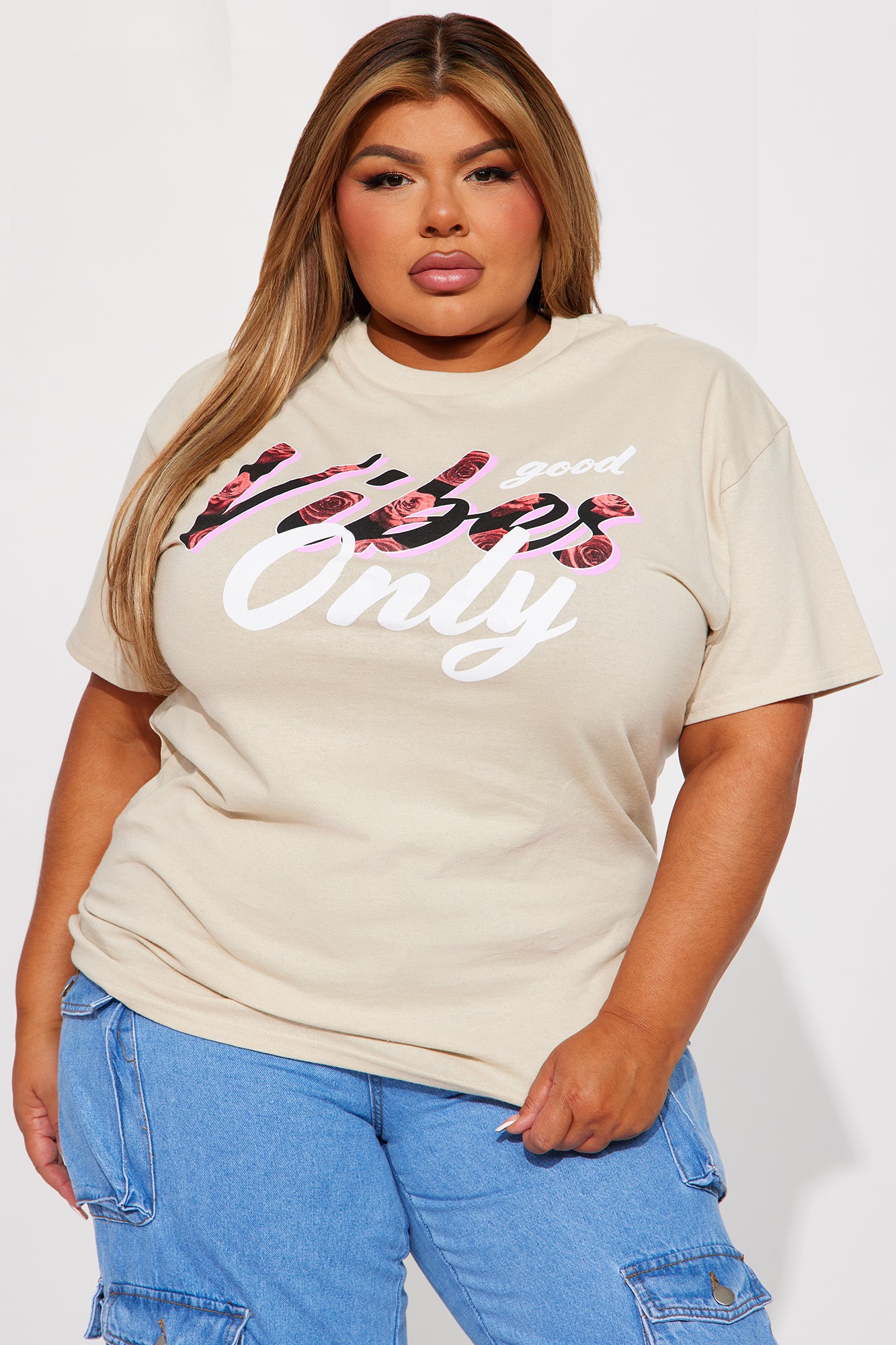 Good Vibes Only Graphic Tee - Sand