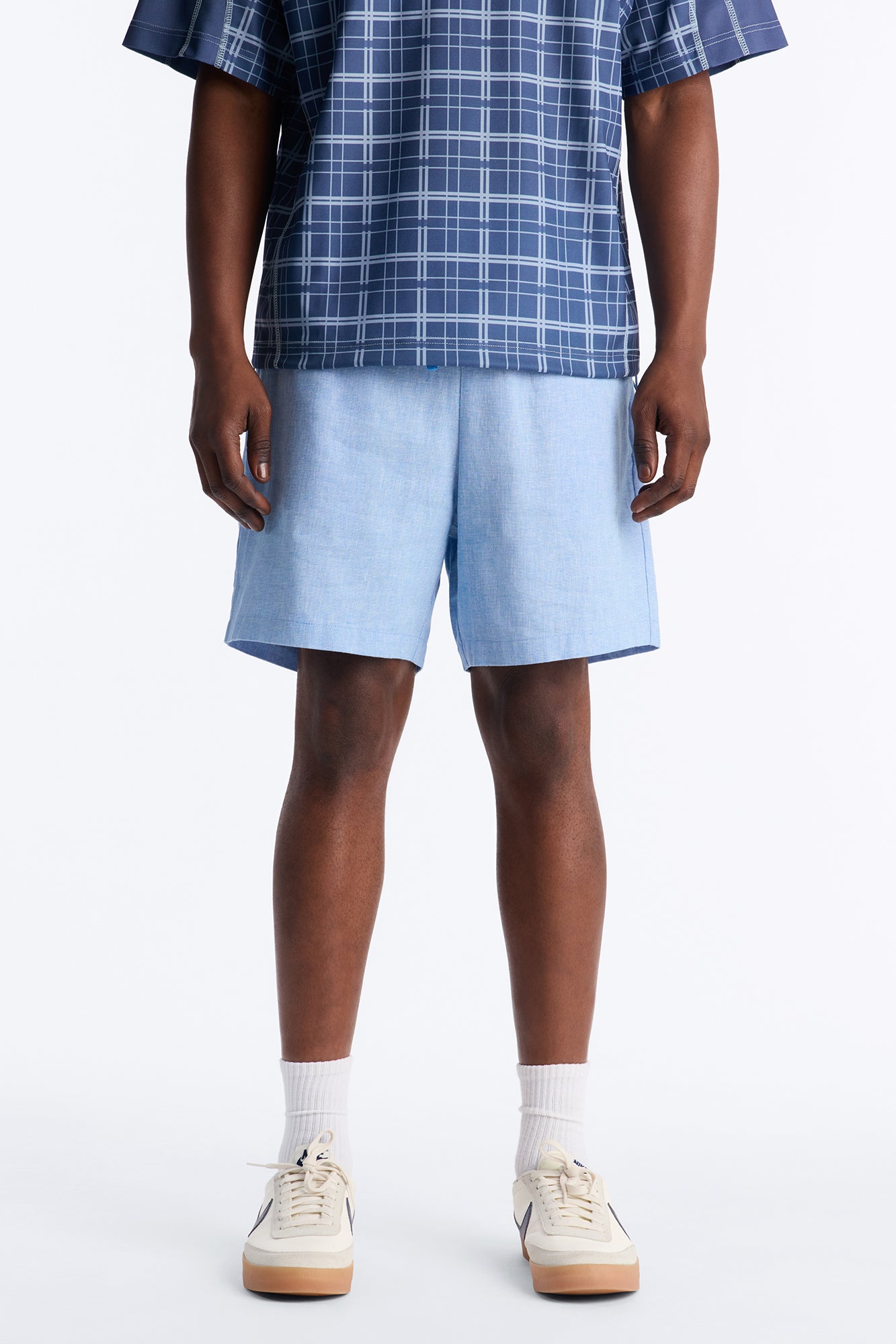Bahamas Linen Shorts - Ice Blue
