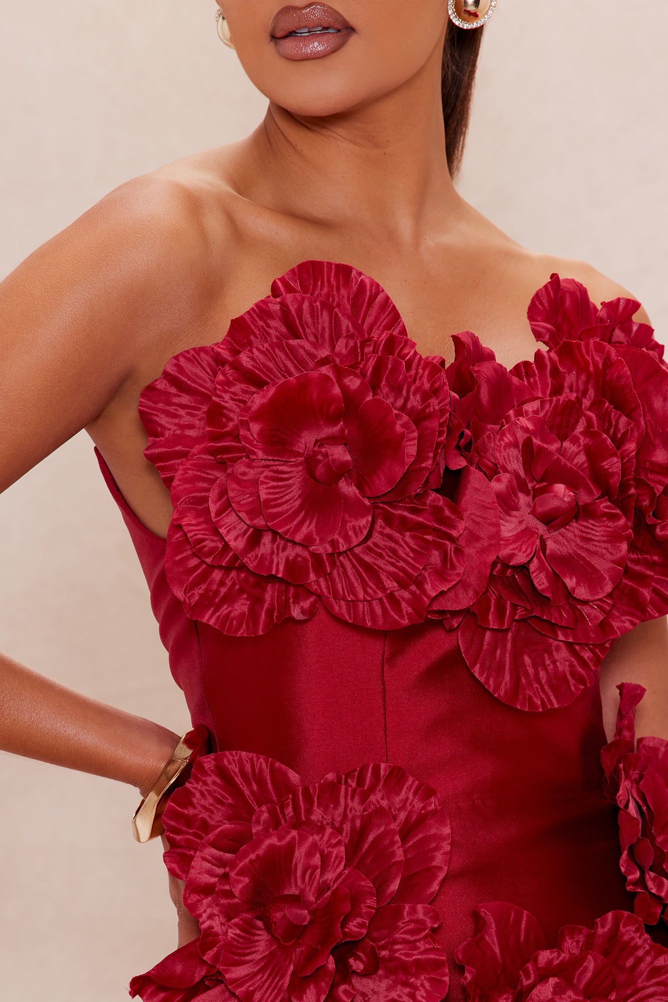 Dara Draped Taffeta Mini Dress - Red