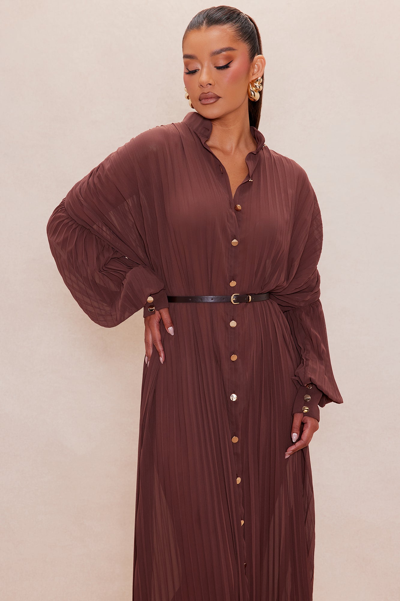 Marrisa Chiffon Maxi Dress - Brown