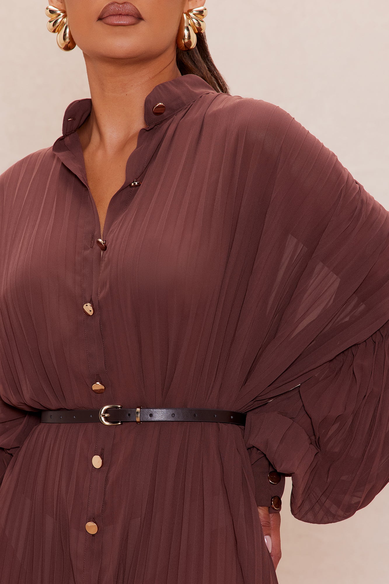 Marrisa Chiffon Maxi Dress - Brown