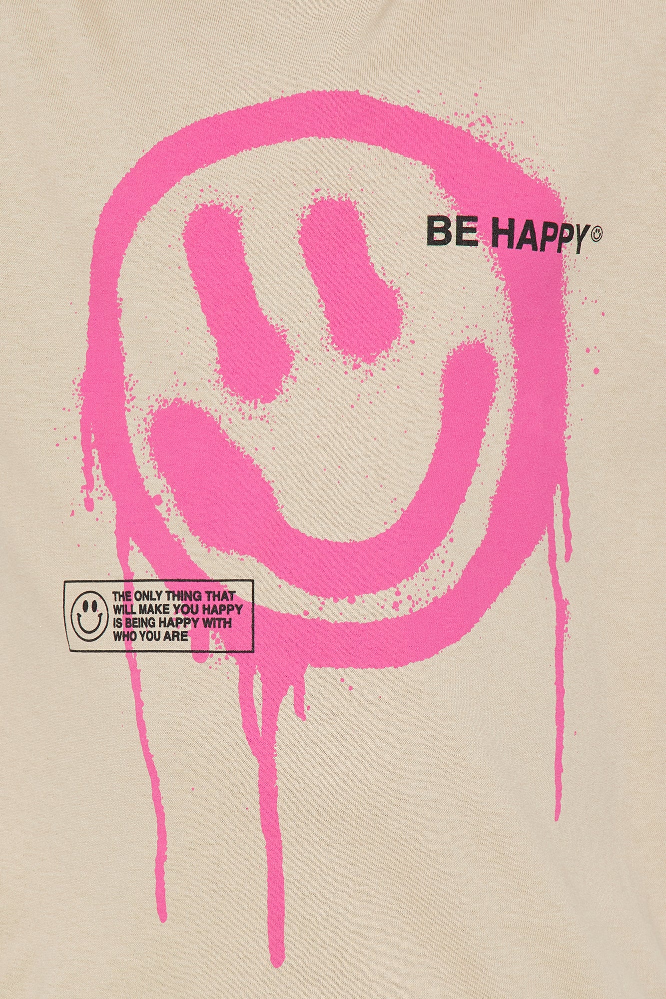 Mini Be Nice Smiley Face Tee - Nude