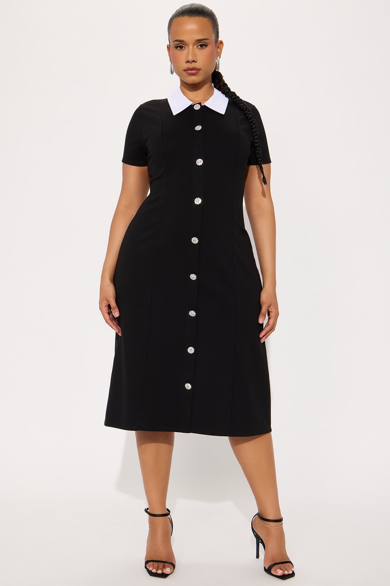 Pretty And Smart Body Sculpting Midi Dress - Black