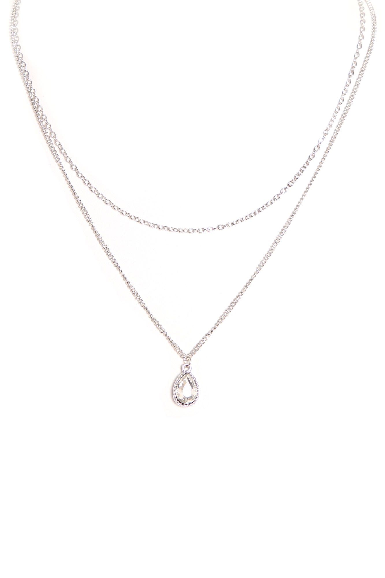Pretty Dainty Layered Necklace - Silver