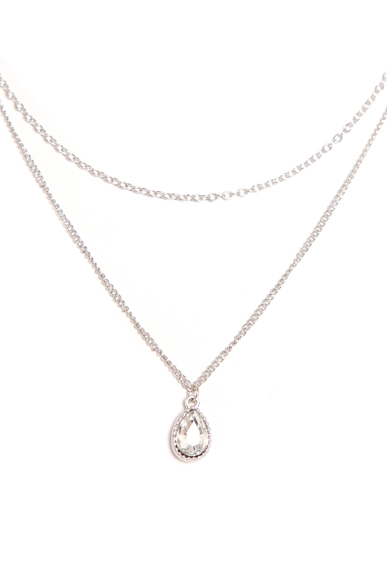Pretty Dainty Layered Necklace - Silver