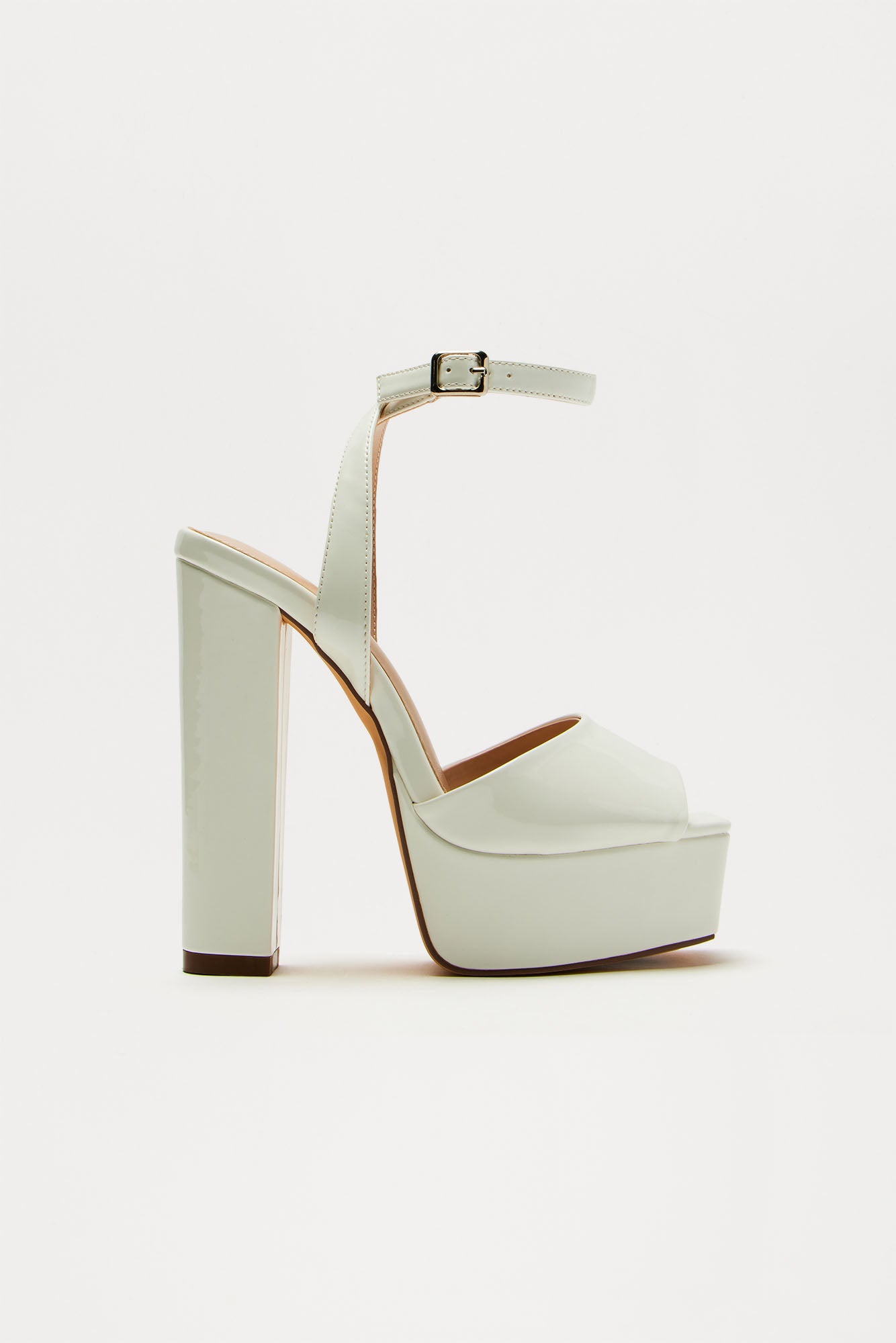 Catalina Platform Block Heels - White
