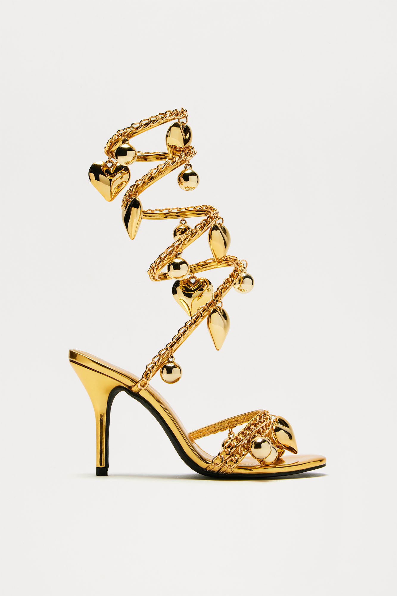 Lost Love Wrap Up Heels - Gold