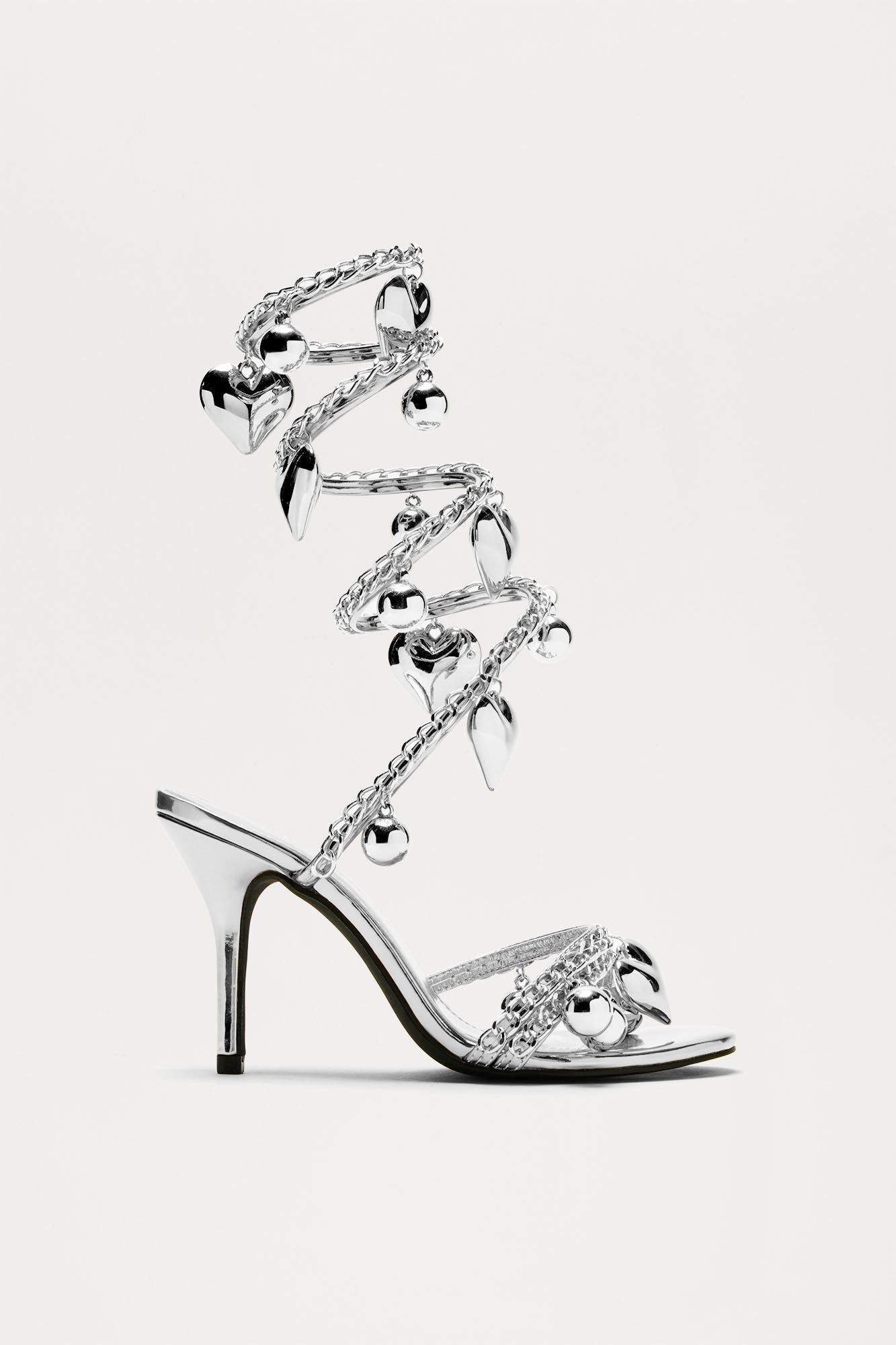 Lost Love Wrap Up Heels - Silver