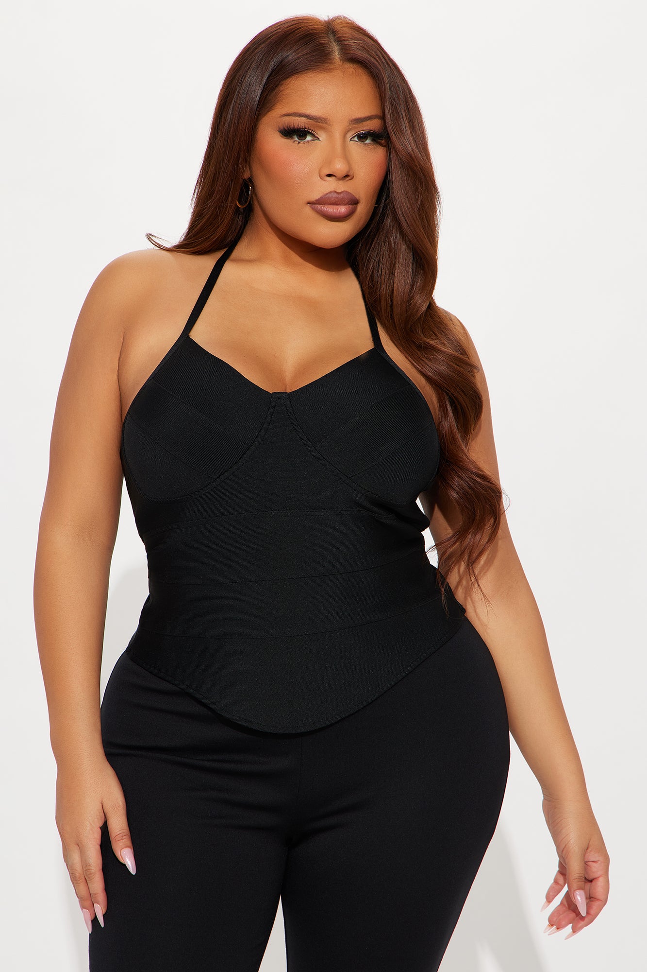 Slow-Motion Bandage Halter Top - Black