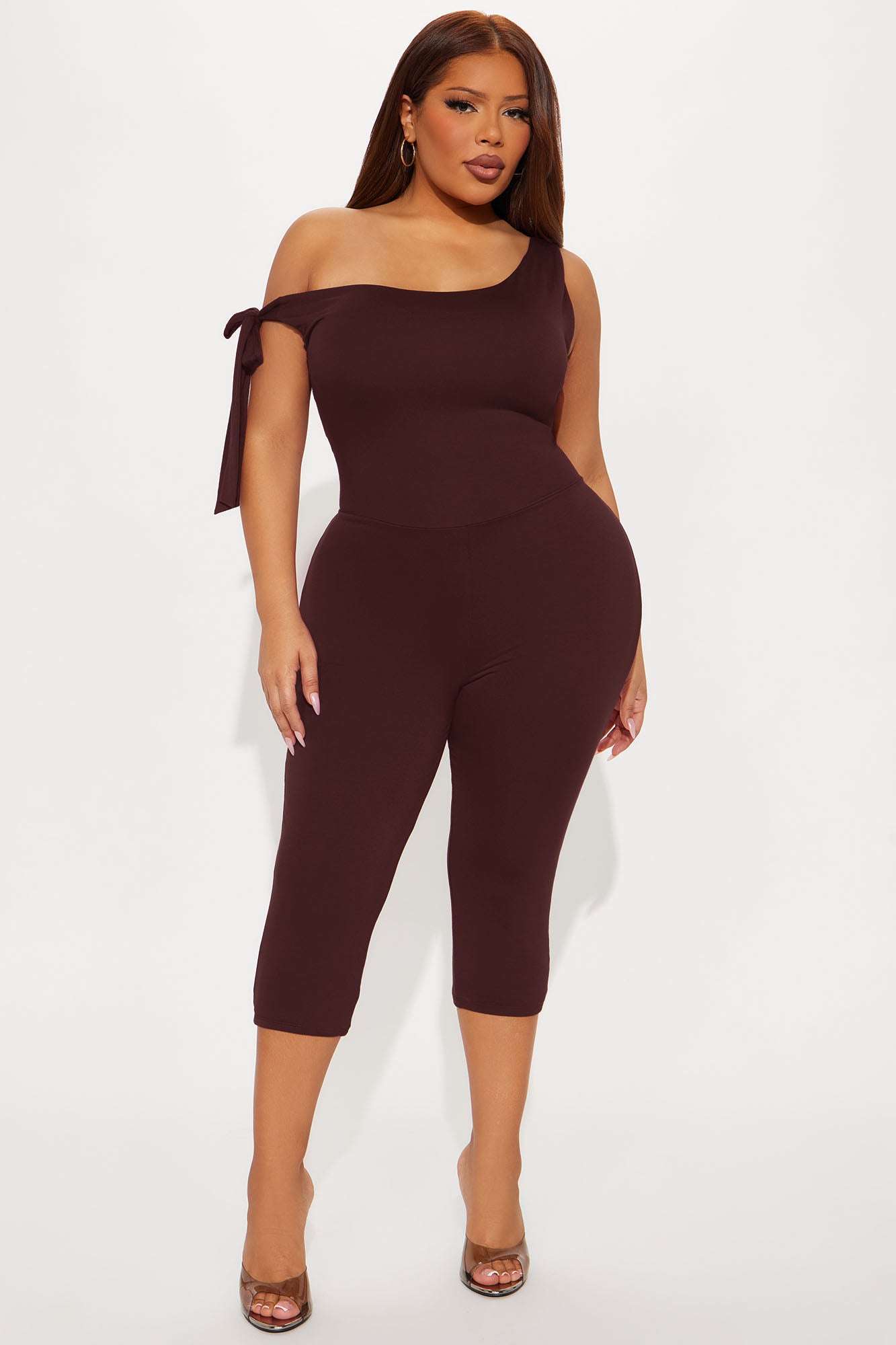 Sweet Like Candy Capri Jumpsuit - Chocolate