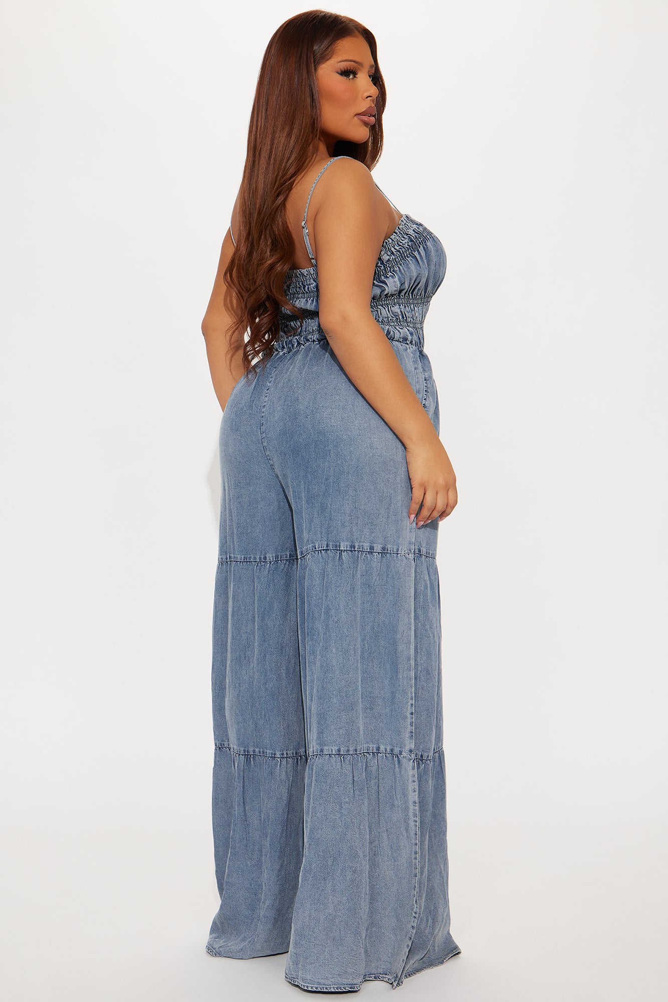 Emilia Chambray Jumpsuit - Medium Wash