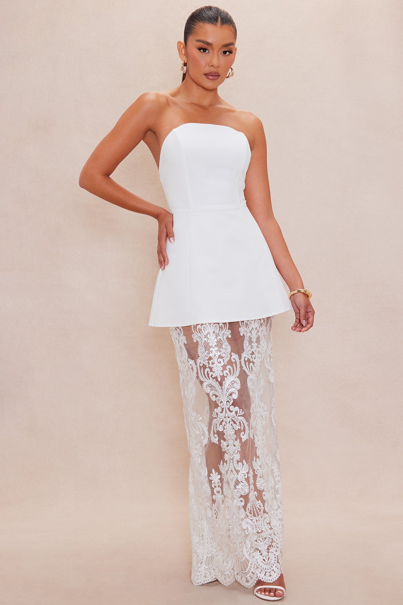 Sarah Embroidered Maxi Dress - White