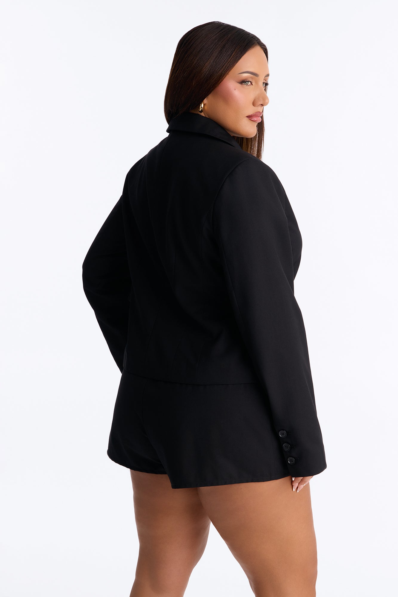 Mary Kate Layered Single Breasted Blazer - Black