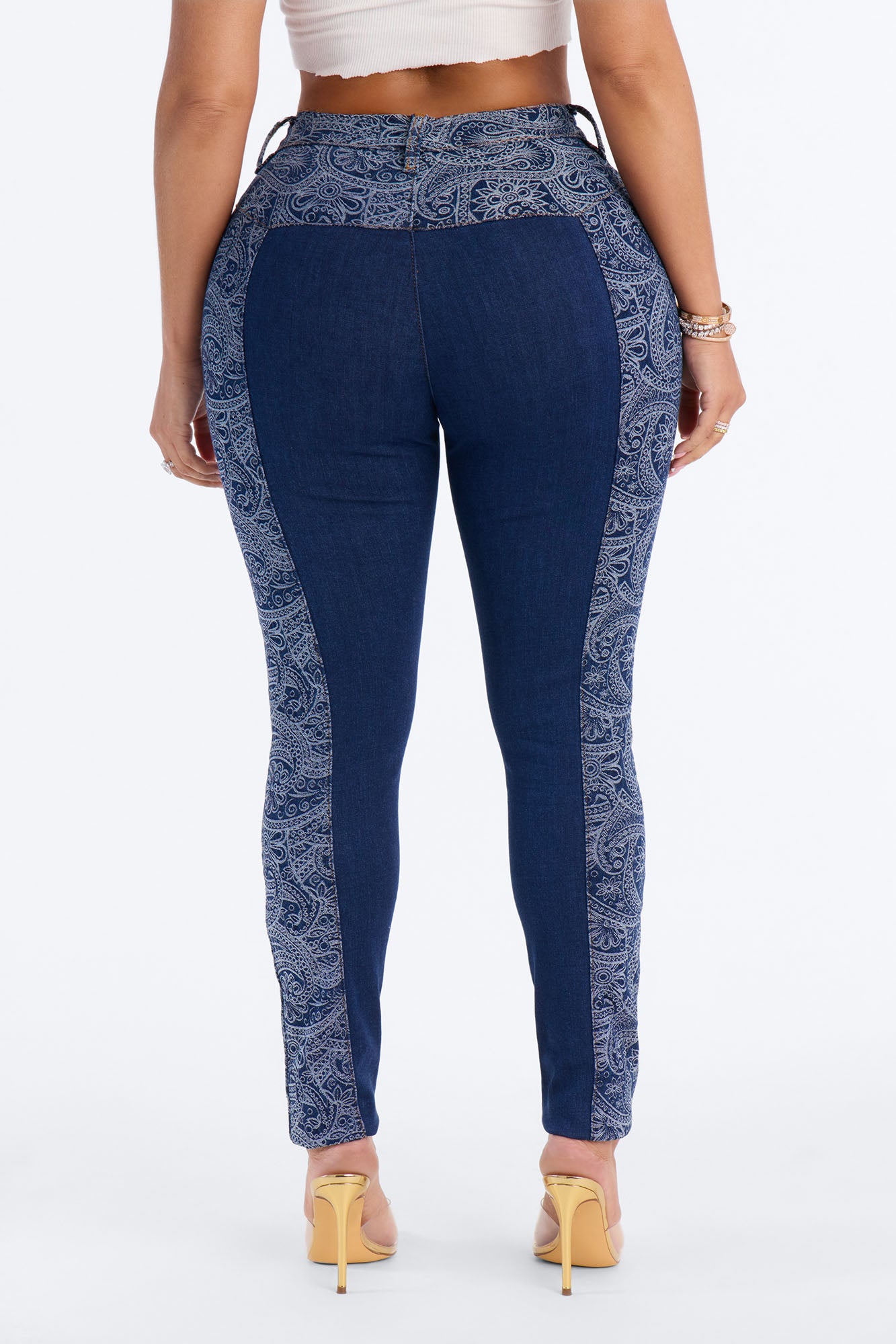Parker Paisley Skinny Jeans - Dark Wash