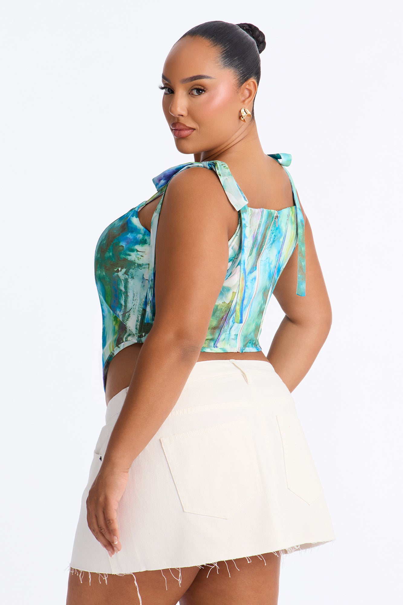 Day Dream Corset Top - Blue/combo