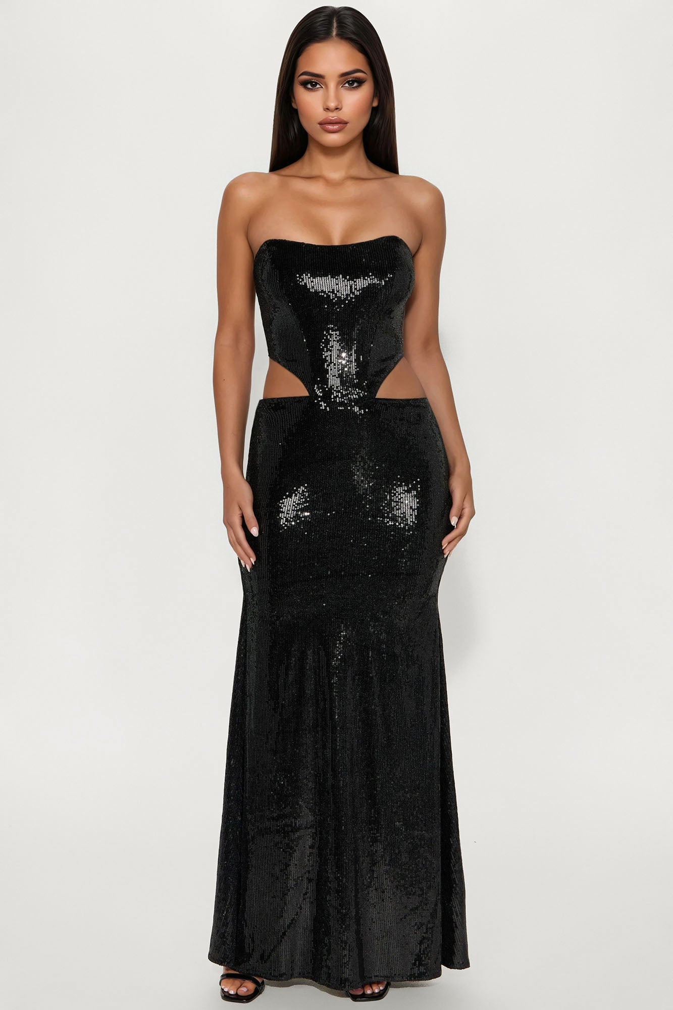 Make An Impression Sequin Maxi Dress - Black