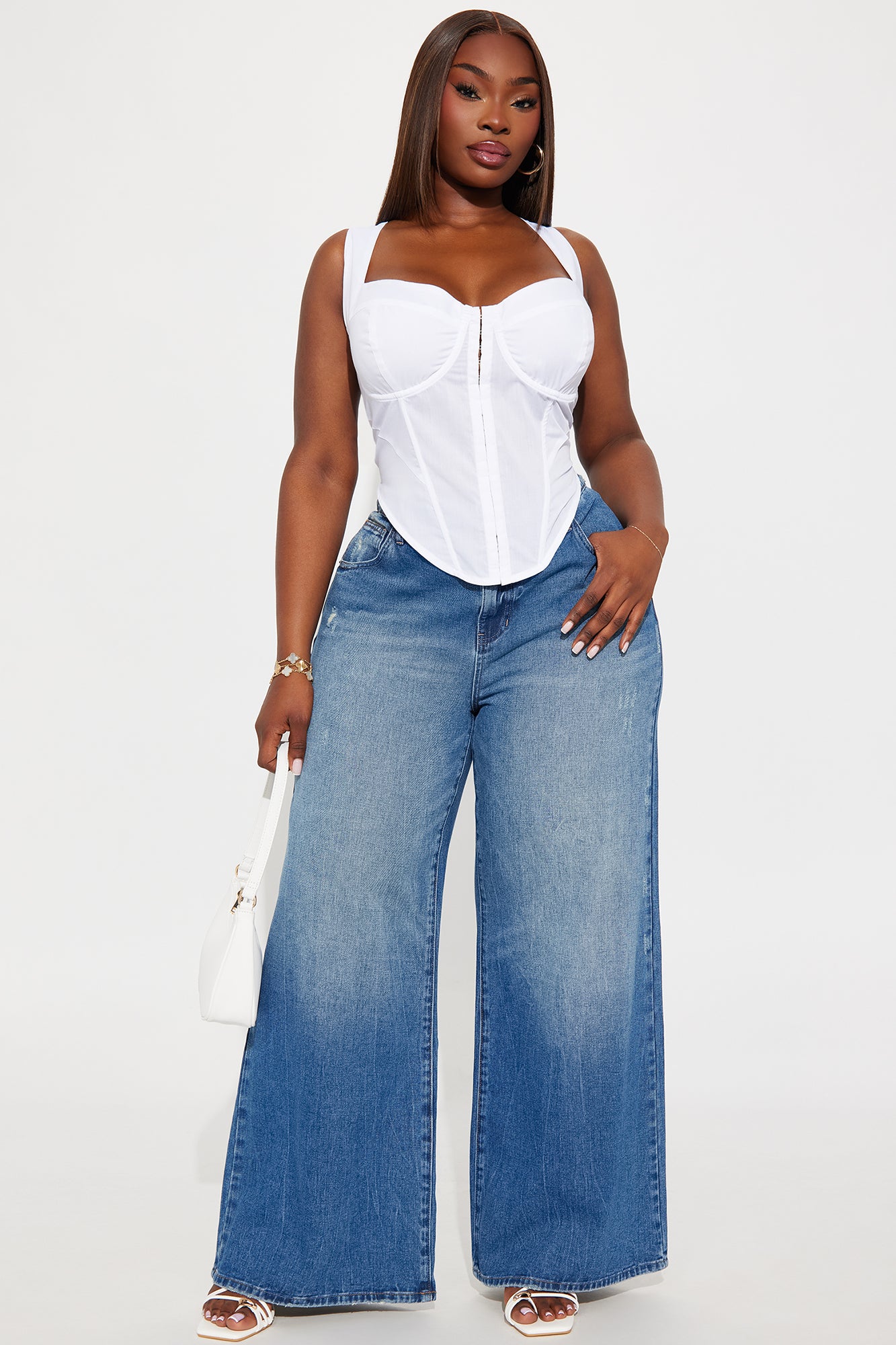 Slay The Day Corset Top - White