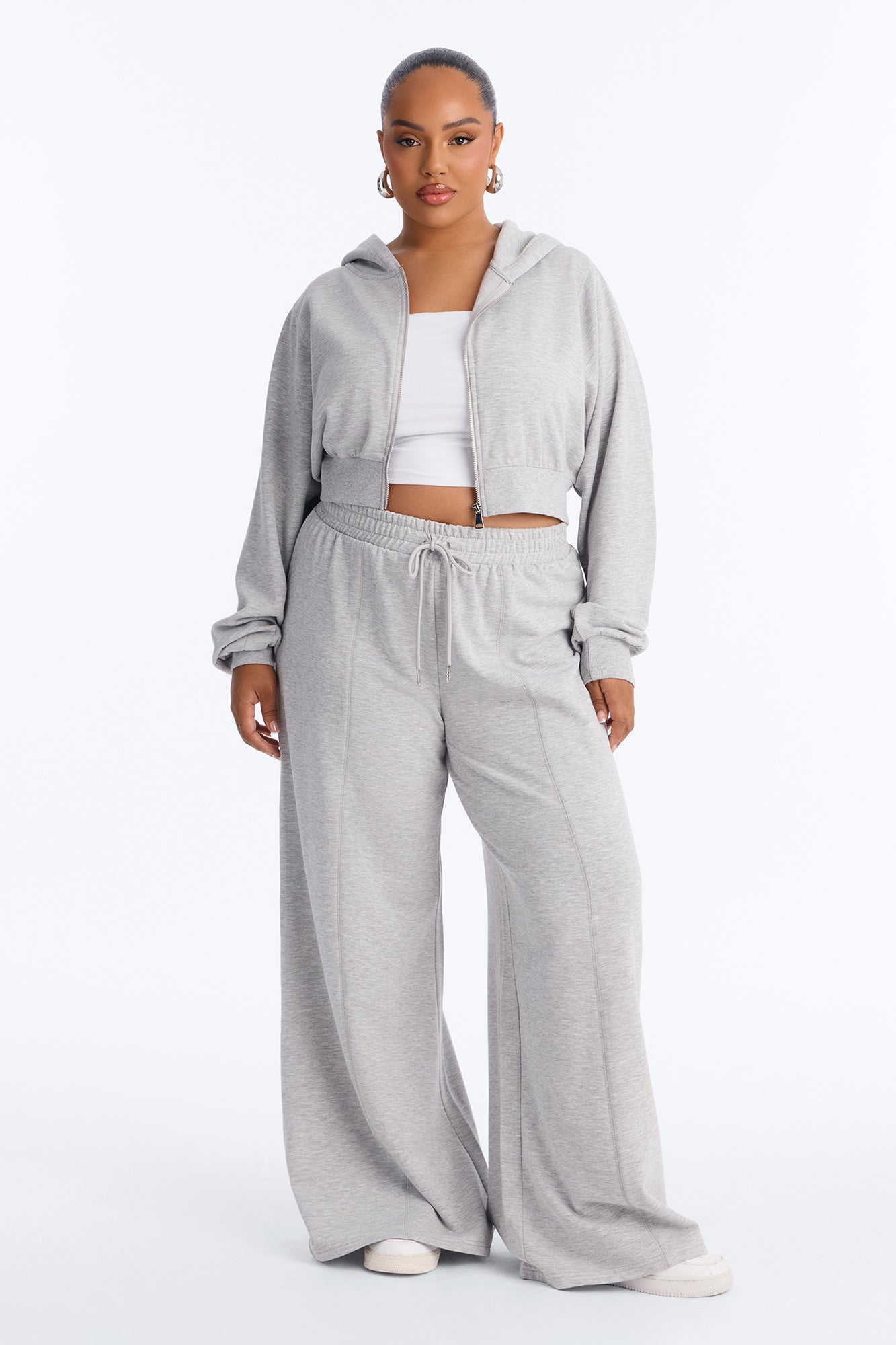 Savannah Fleece Pant Set - Heather Grey