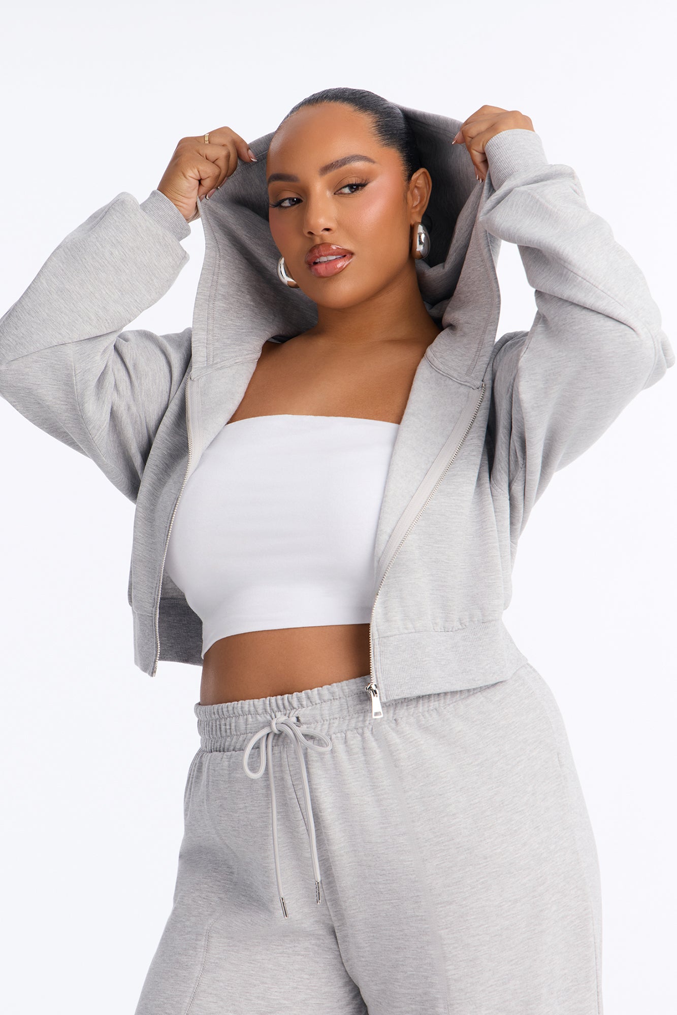 Savannah Fleece Pant Set - Heather Grey