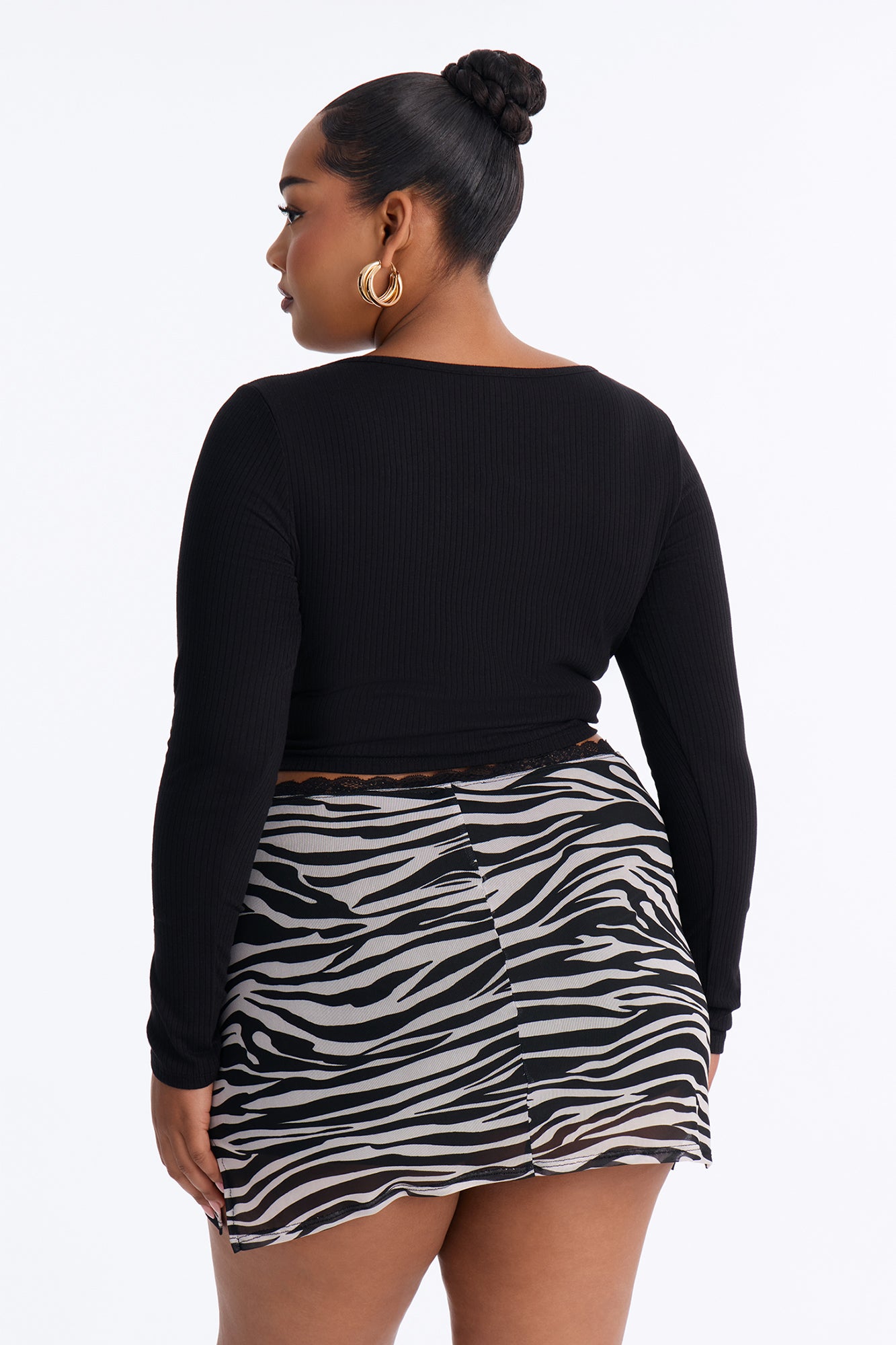 Carina Long Sleeve Top - Black