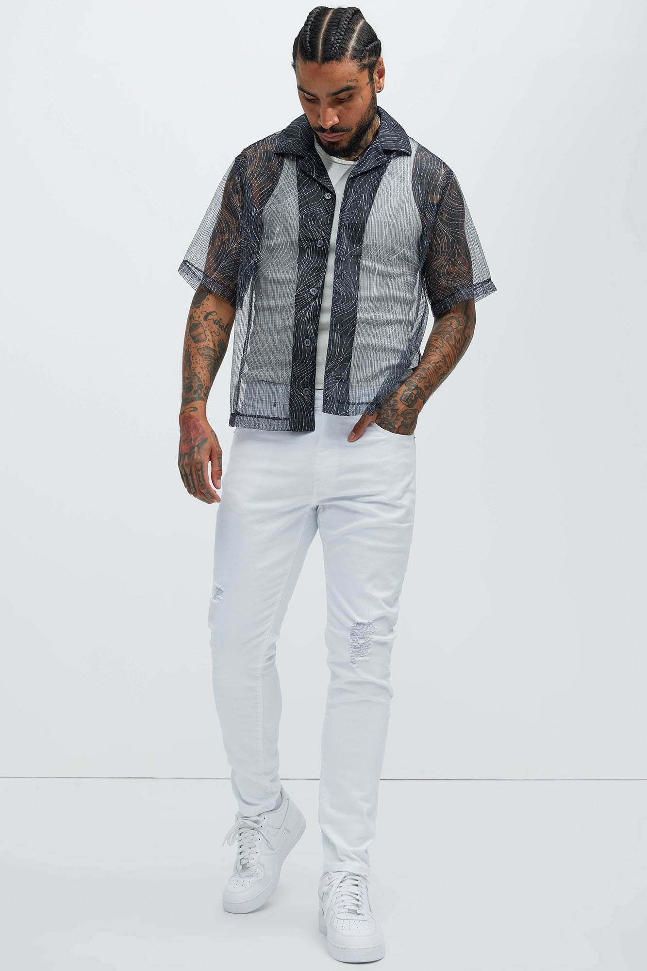 Take No L's Skinny Jean - White